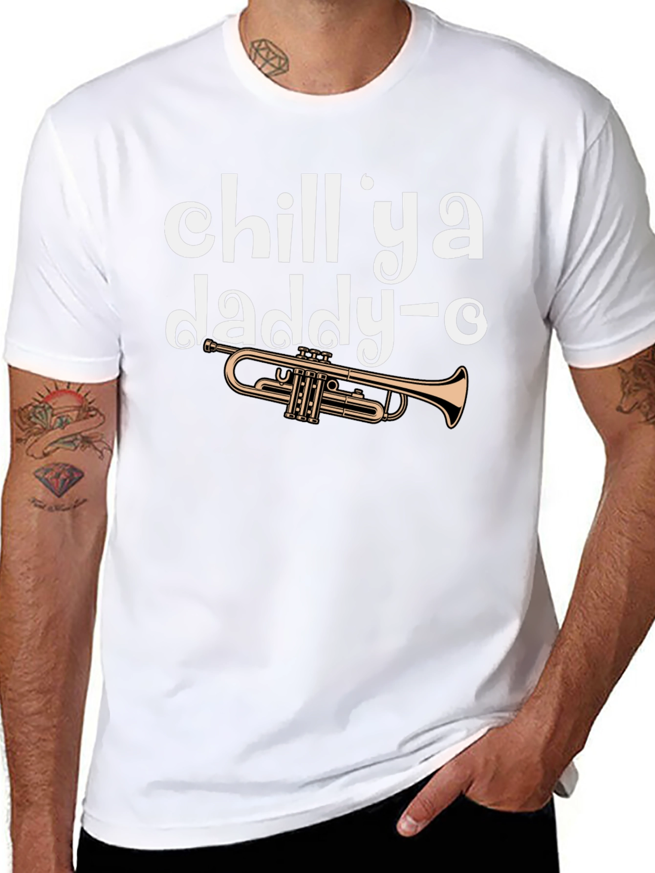 Chill Ya Daddy-O Trumpet Graphic T-Shirt