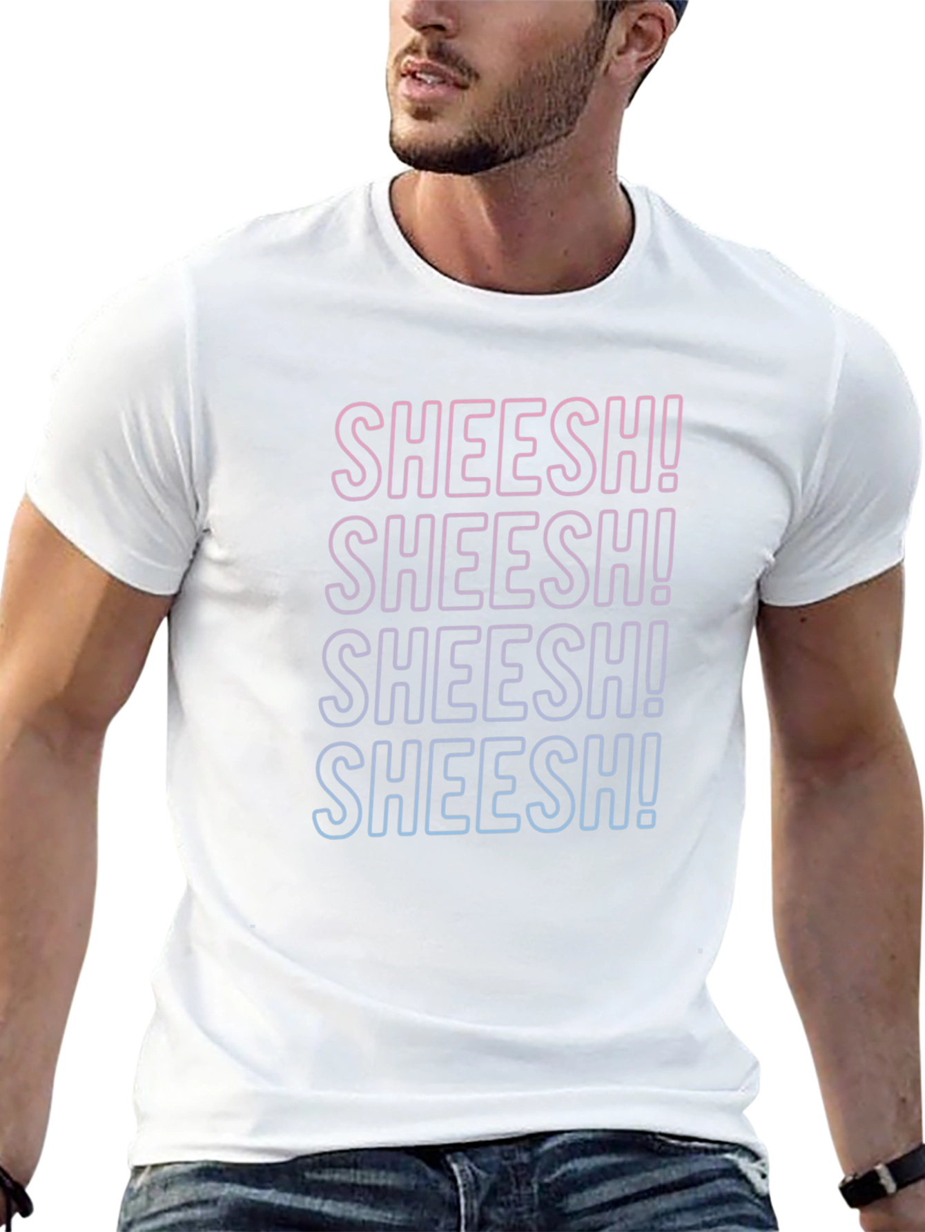 Trendy Sheesh! Graphic Tee - Casual Comfort