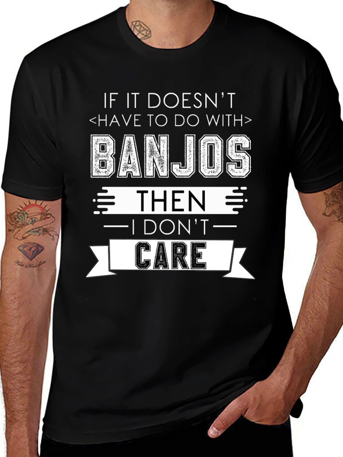 Banjo Lover T-Shirt - I Dont Care!