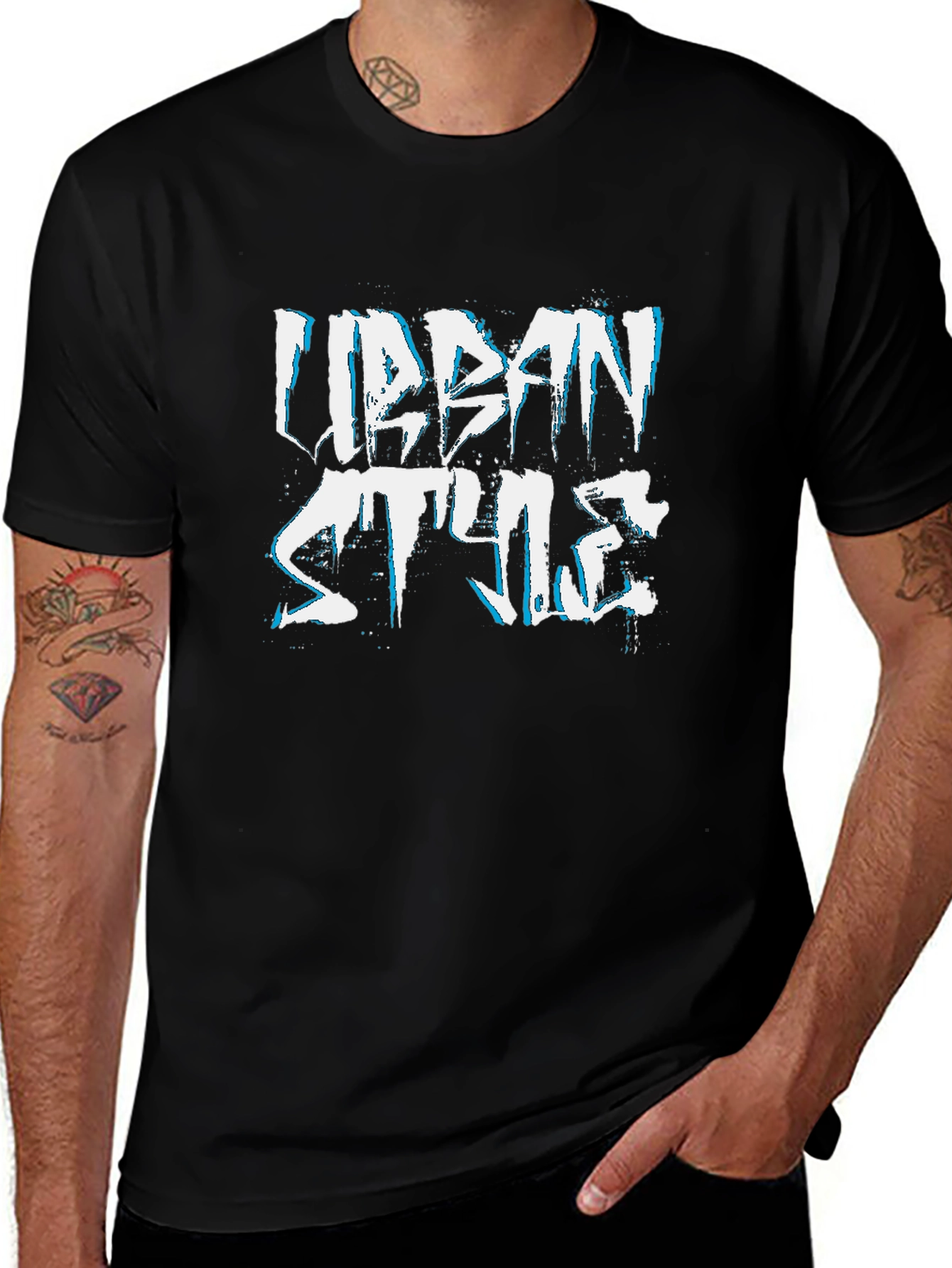 Urban Style Graphic Tee - Black