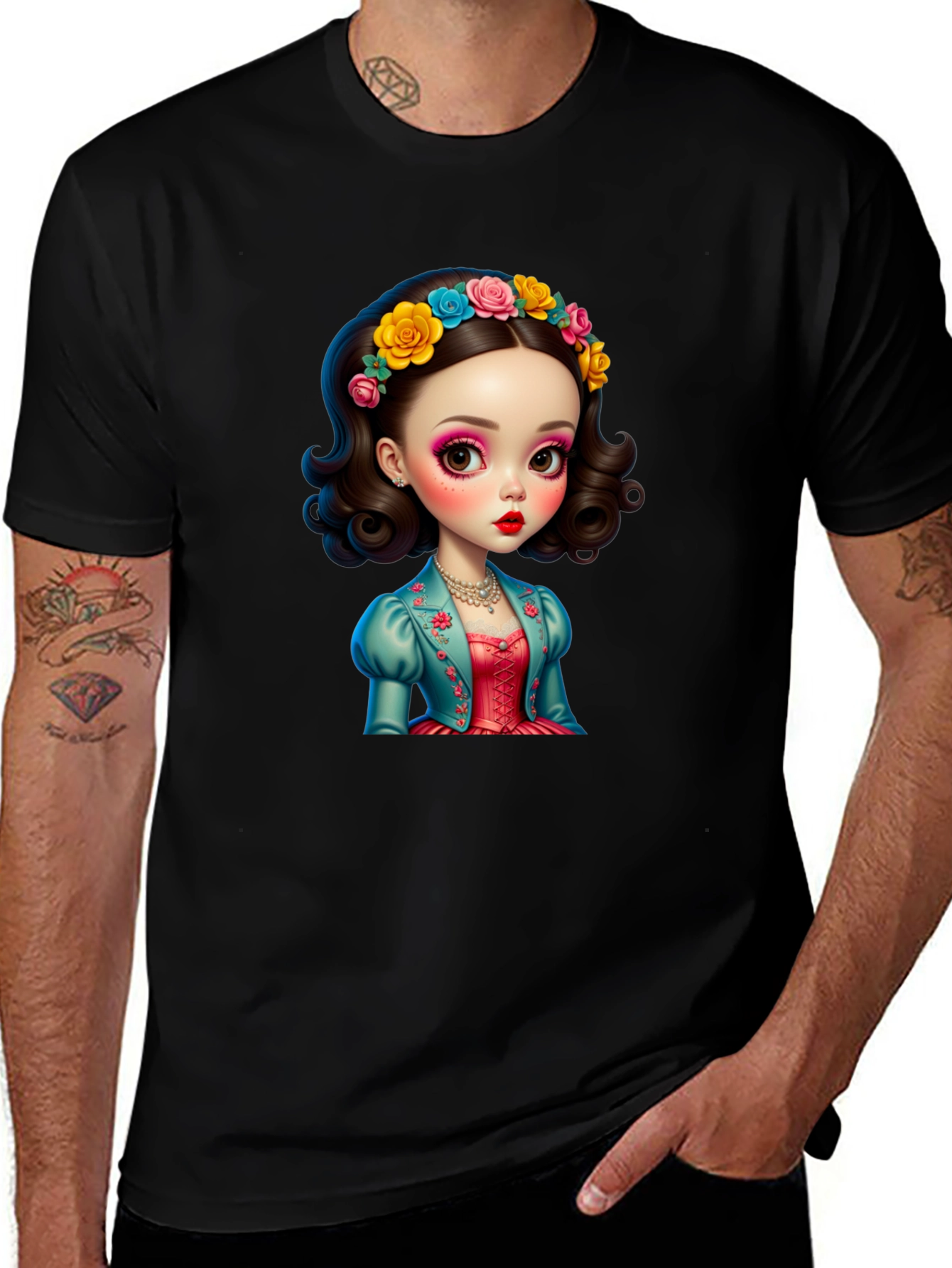 Whimsical Doll Graphic T-Shirt - Unique Design