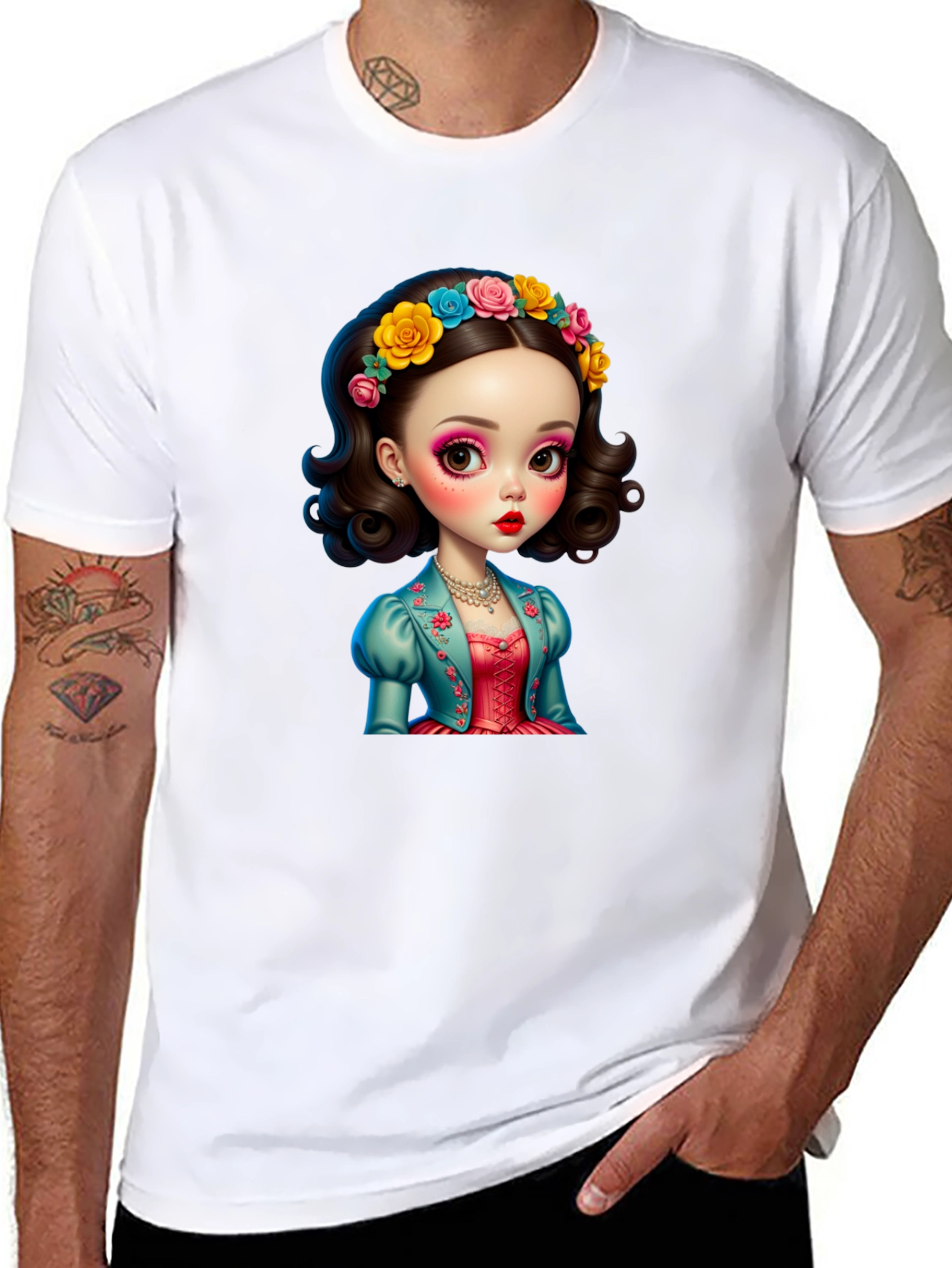 Whimsical Doll Graphic T-Shirt - Unique Design