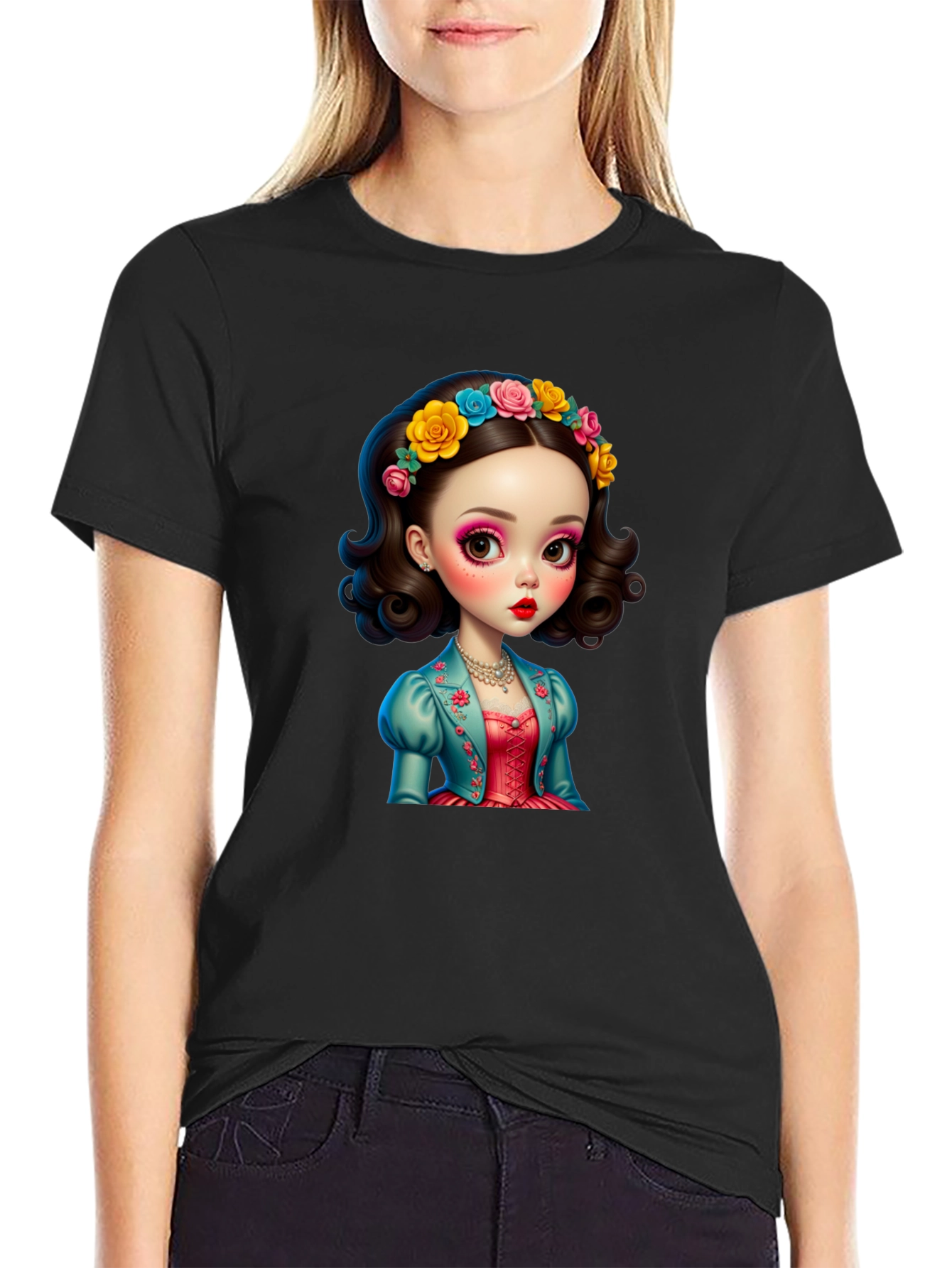 Whimsical Doll Graphic T-Shirt - Unique Design