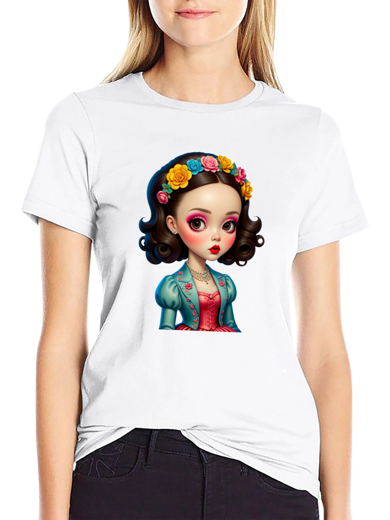 Whimsical Doll Graphic T-Shirt - Unique Design