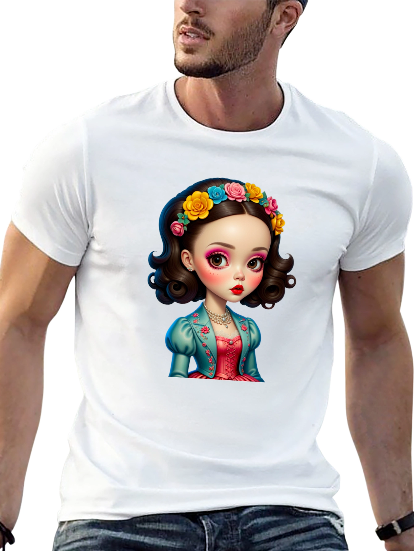 Whimsical Doll Graphic T-Shirt - Unique Design