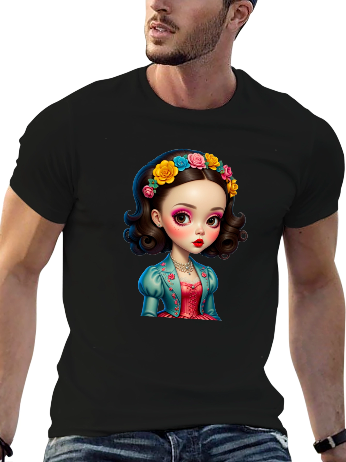 Whimsical Doll Graphic T-Shirt - Unique Design