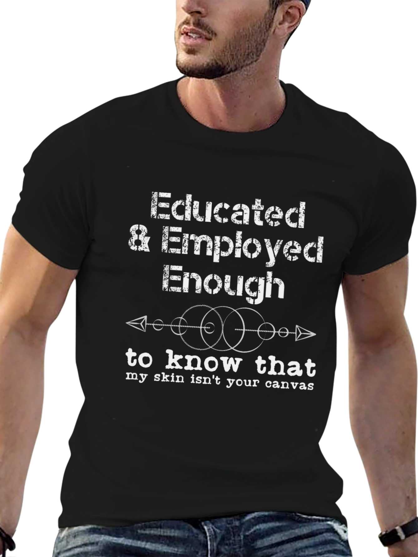 Educated & Employed Enough T-Shirt - Black