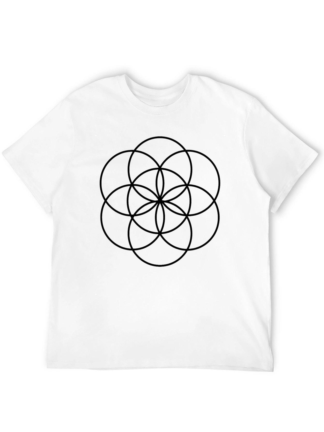 Geometric Circle T-Shirt - Black Cotton Blend