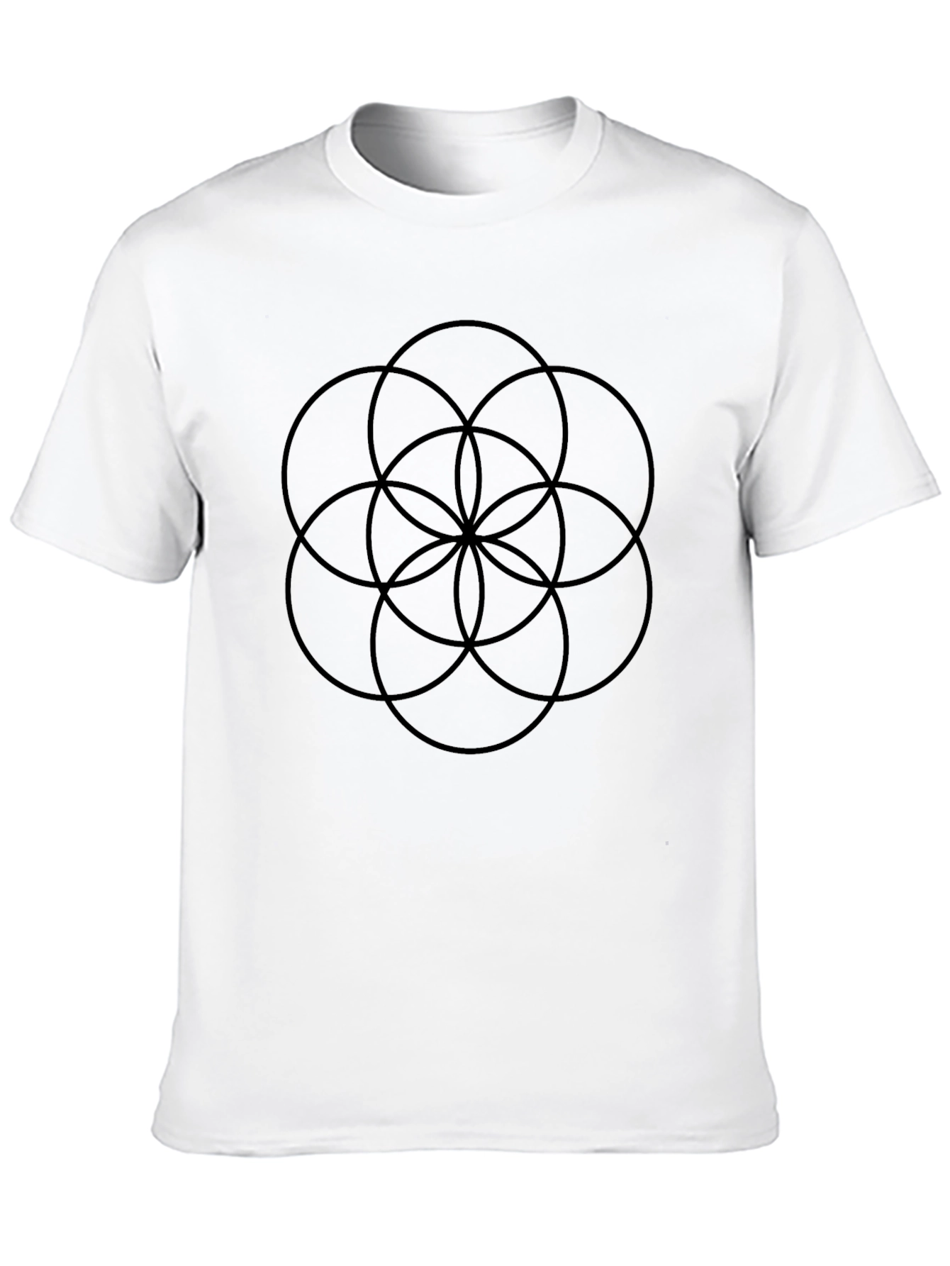 Geometric Circle T-Shirt - Black Cotton Blend