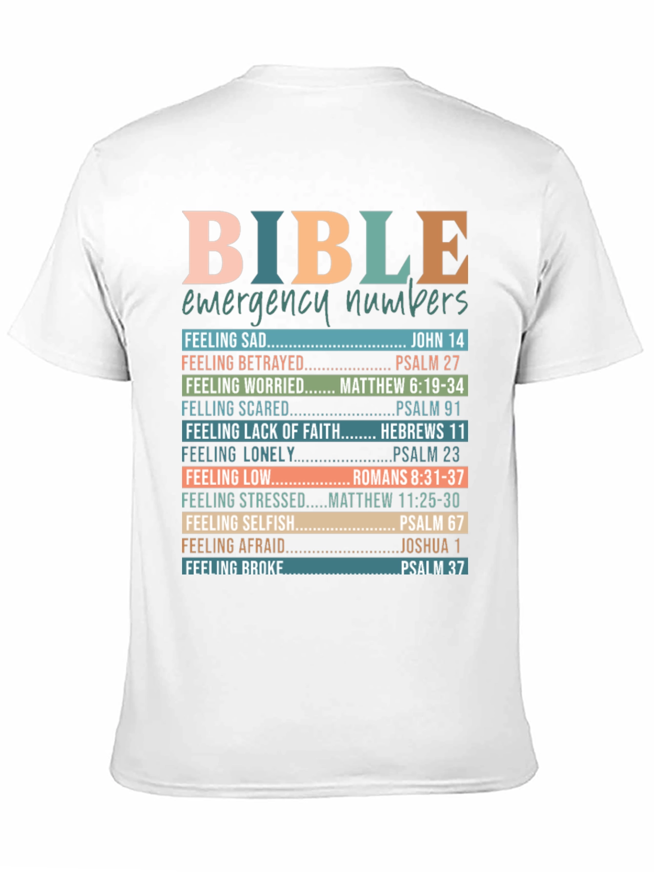 Bible Emergency Numbers Christian T-Shirt