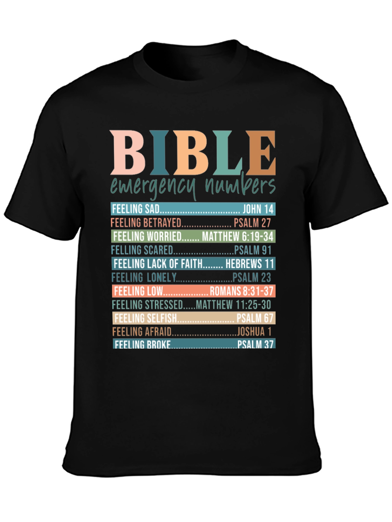 Bible Emergency Numbers Christian T-Shirt