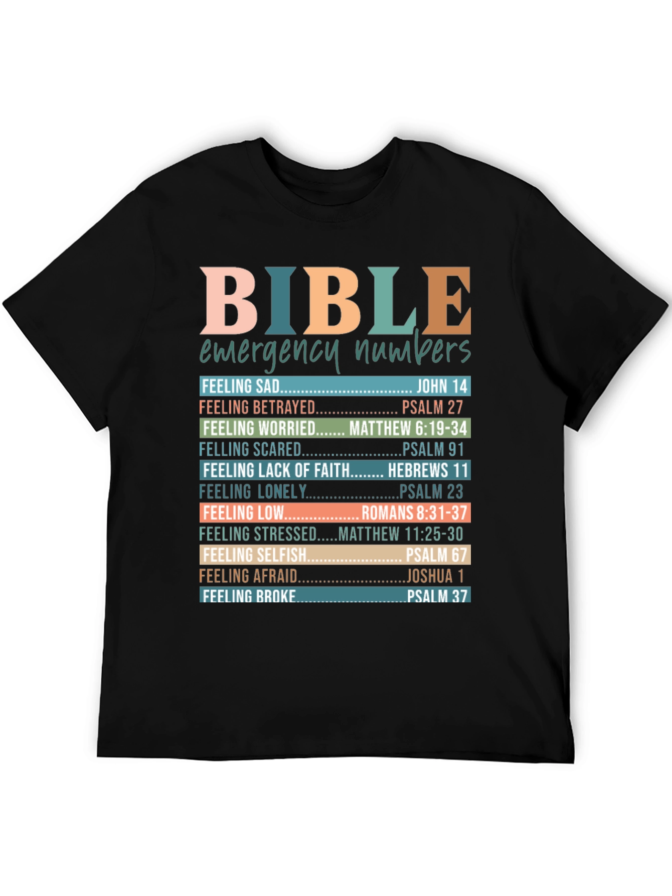 Bible Emergency Numbers Christian T-Shirt