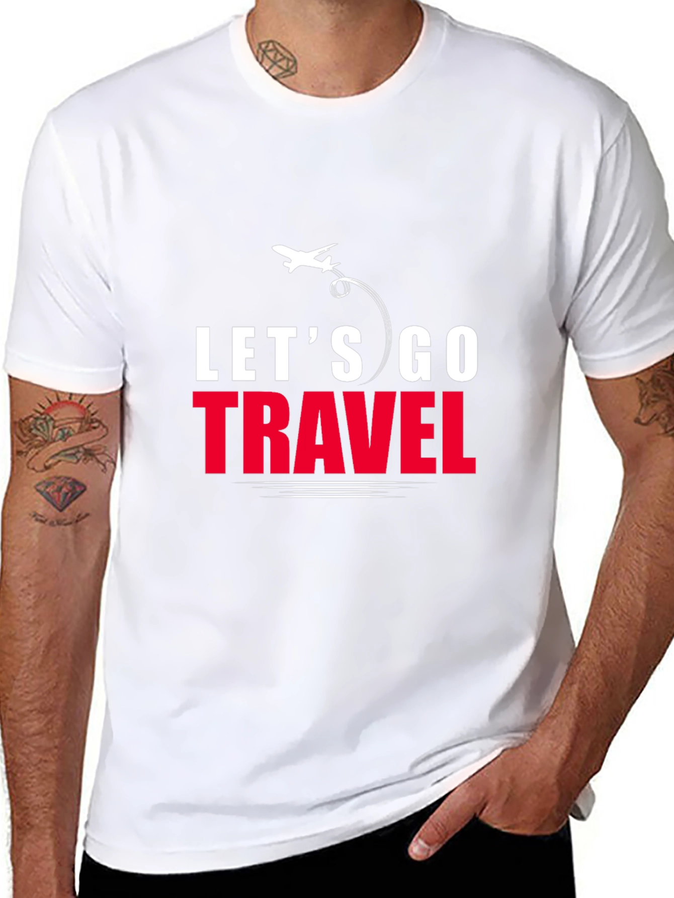 Lets Go Travel T-Shirt | Stylish Airplane Graphic Tee