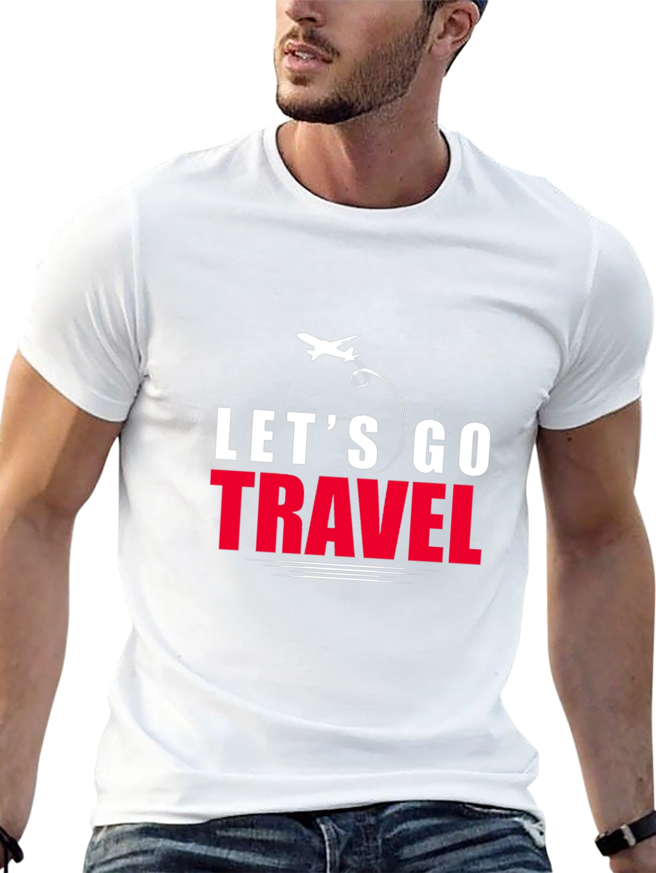 Lets Go Travel T-Shirt | Stylish Airplane Graphic Tee