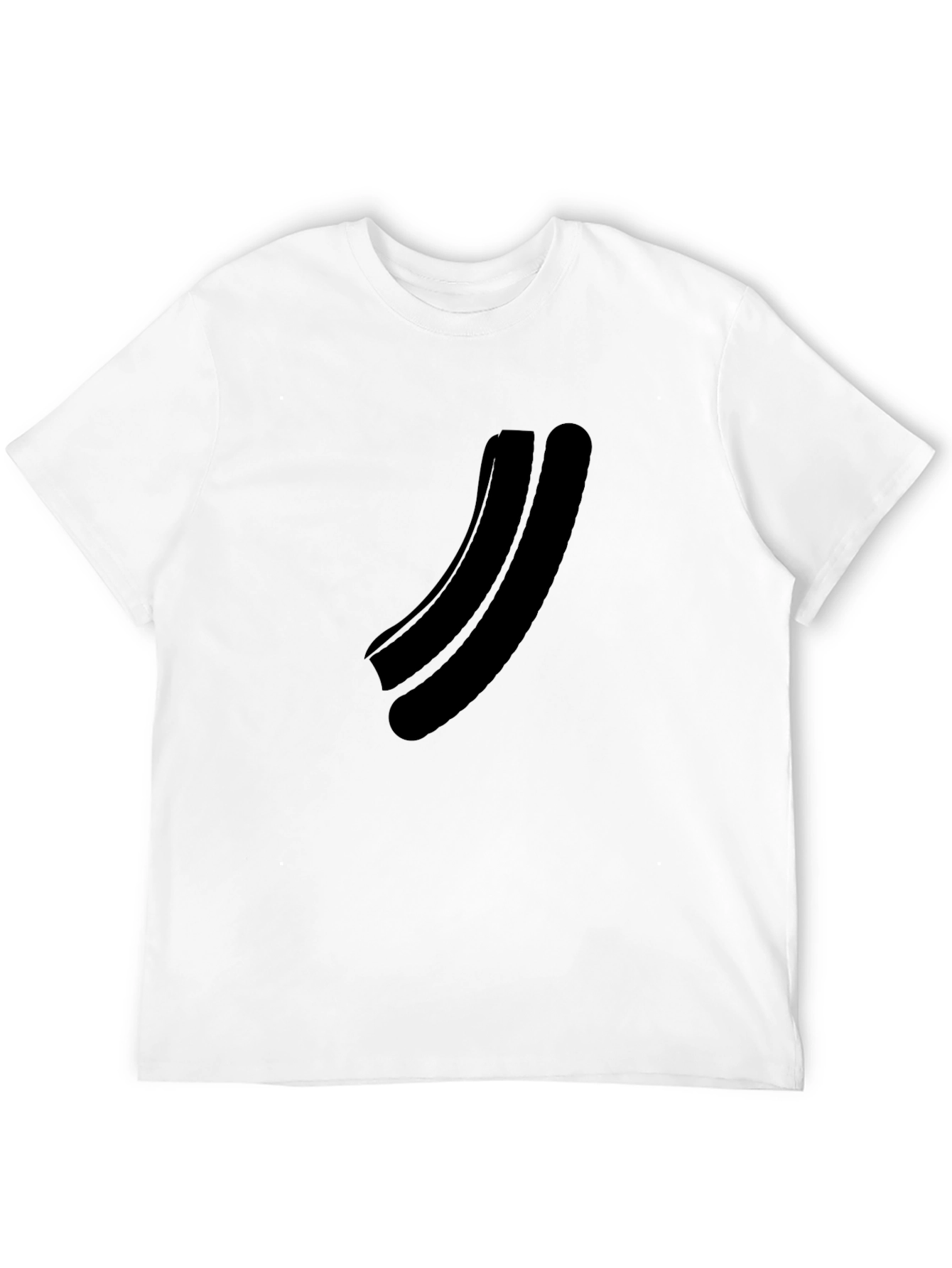 Minimalist Black Curved Graphic T-Shirt