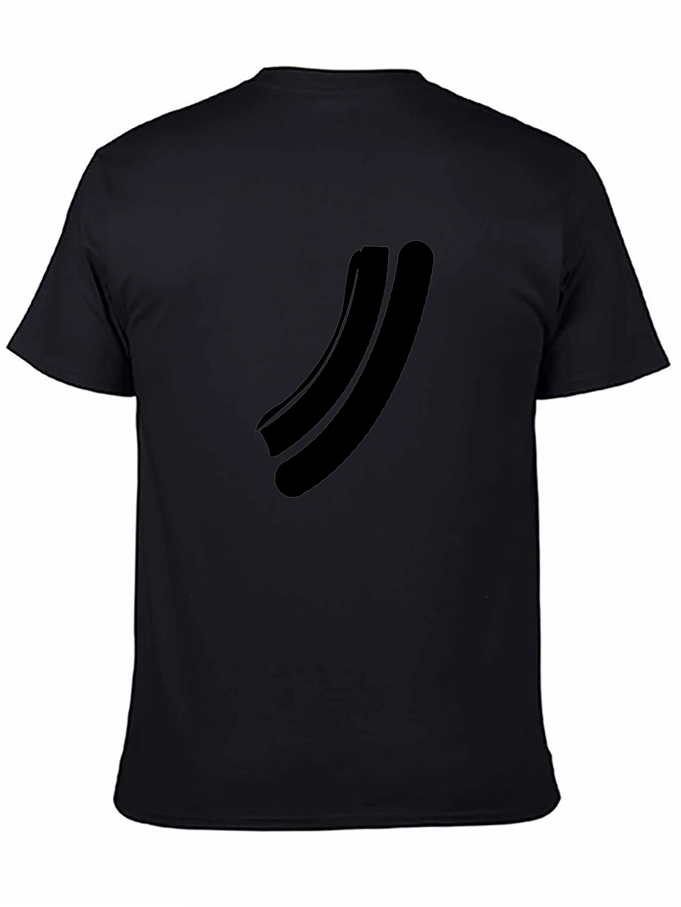 Minimalist Black Curved Graphic T-Shirt