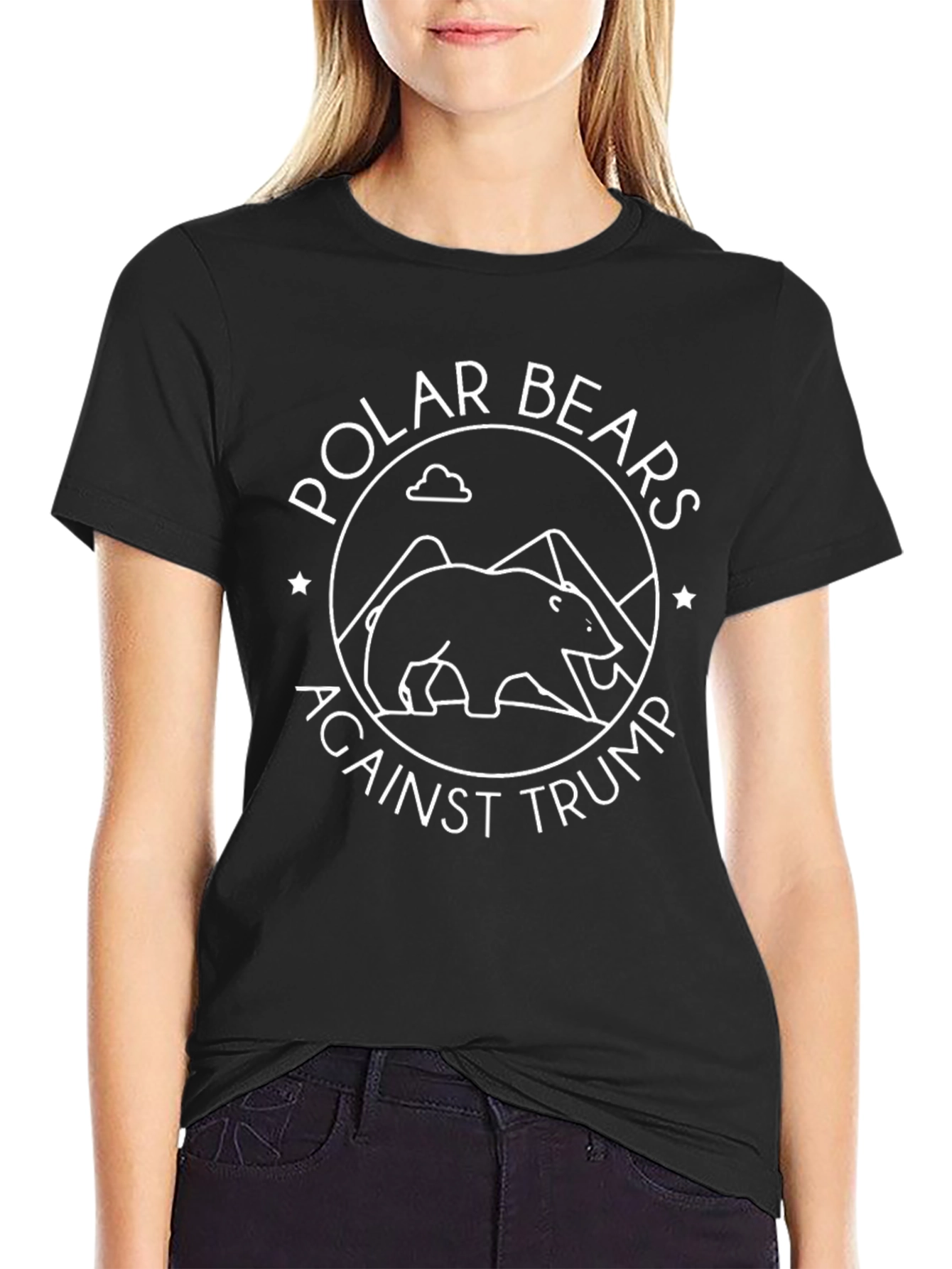 Polar Bears Against Trump Graphic T-Shirt