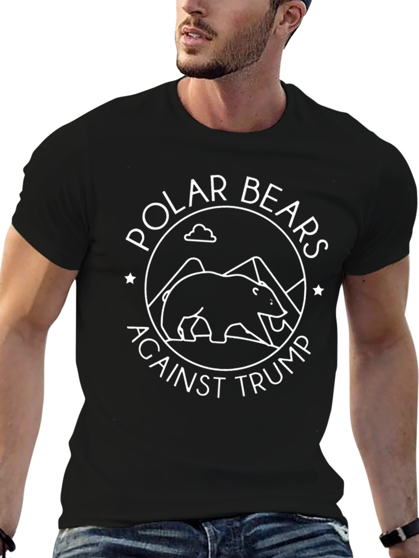 Polar Bears Against Trump Graphic T-Shirt