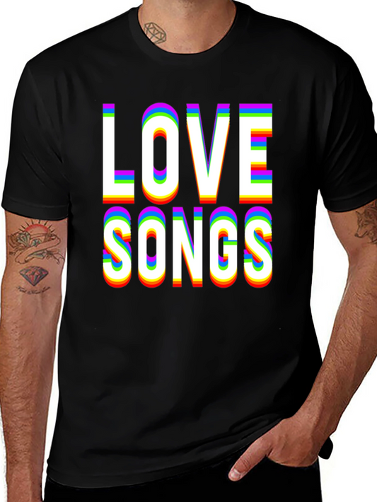 Love Songs Graphic Print Black T-Shirt