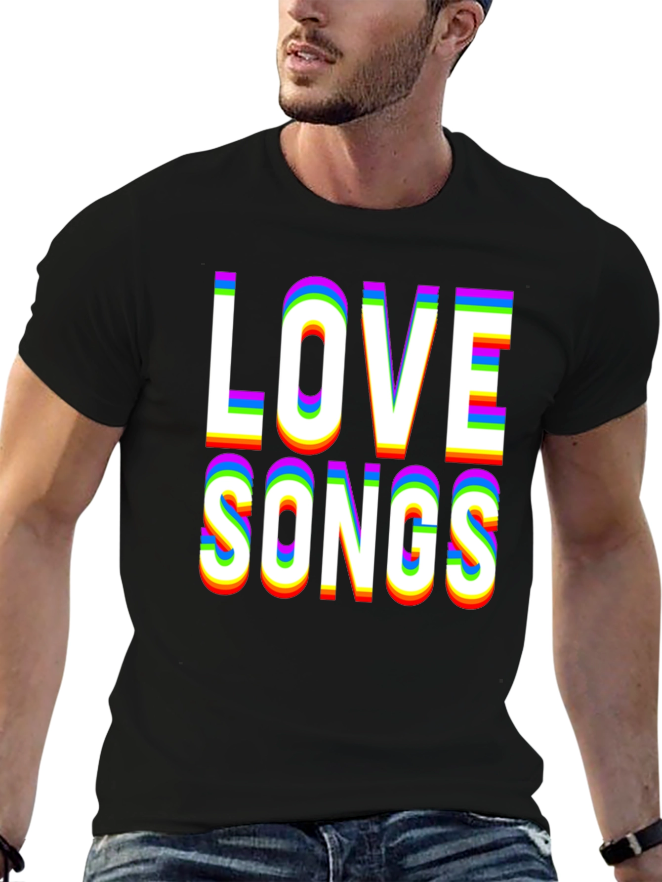 Love Songs Graphic Print Black T-Shirt