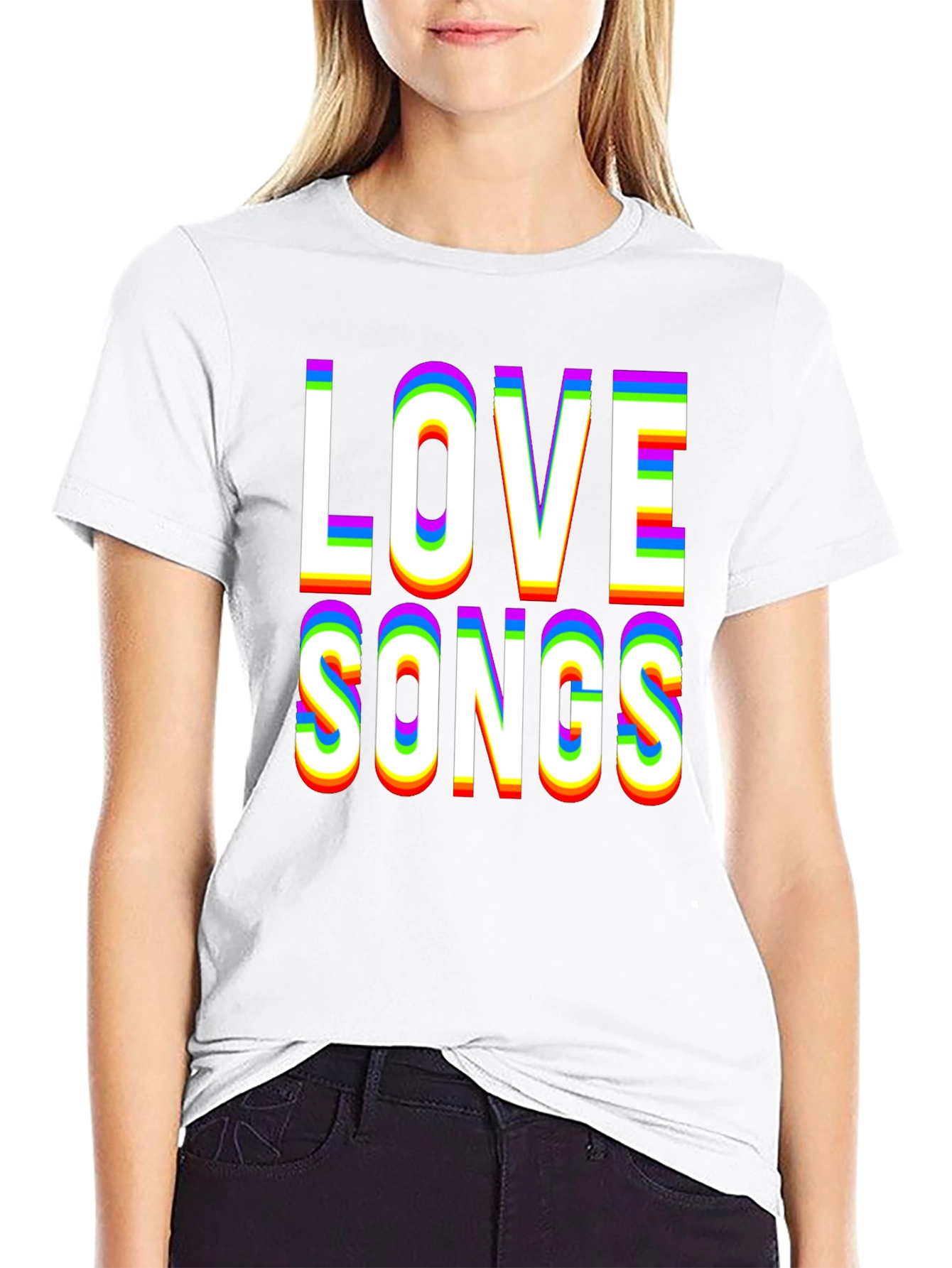 Love Songs Graphic Print Black T-Shirt