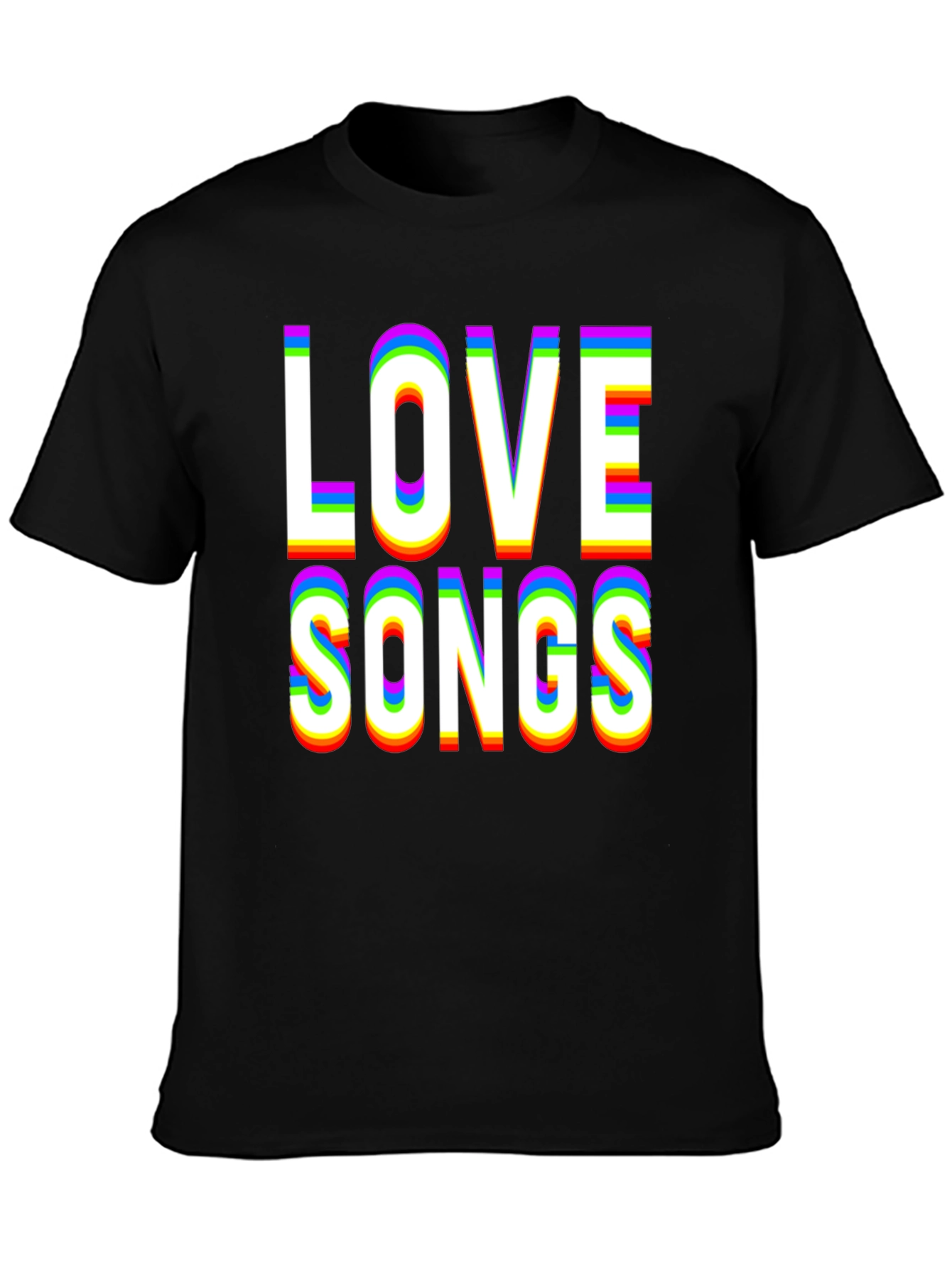 Love Songs Graphic Print Black T-Shirt