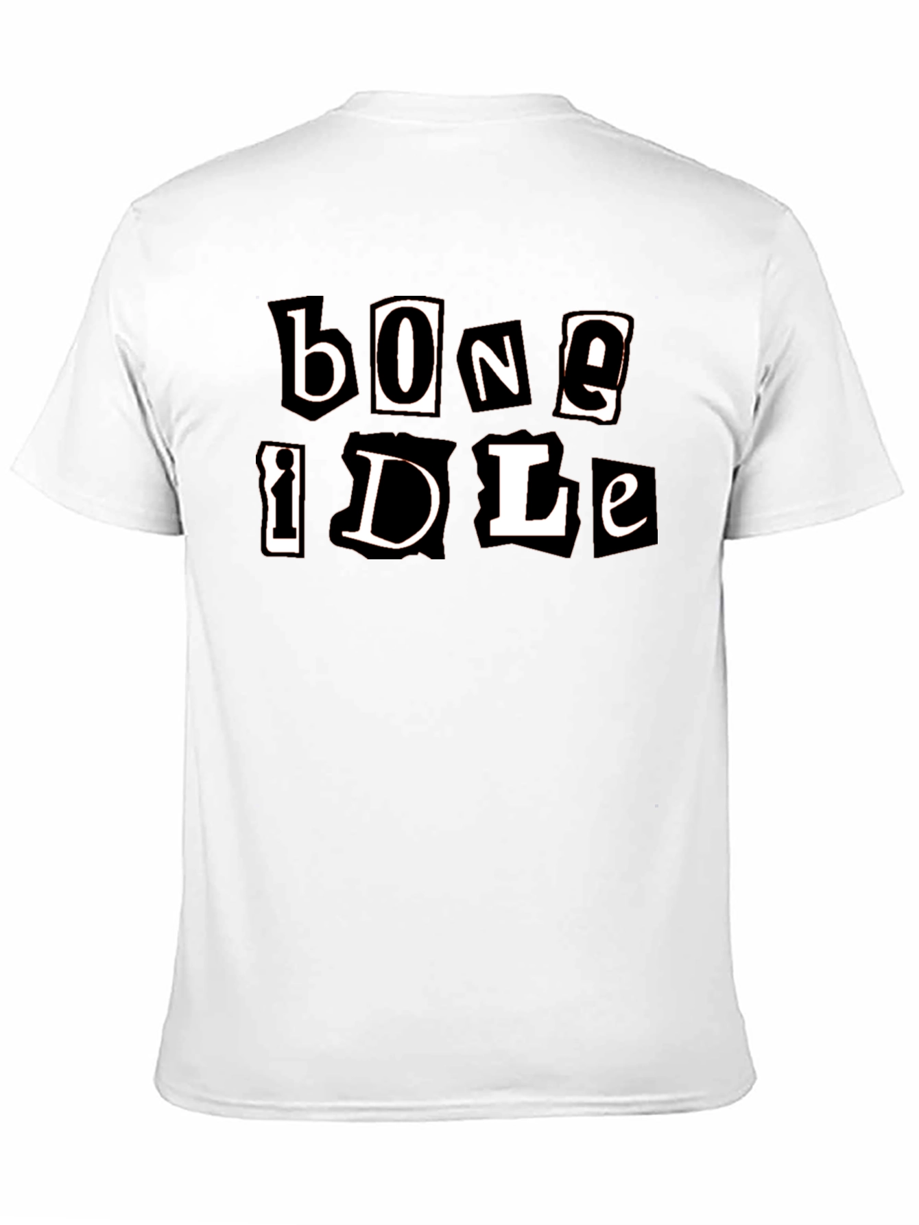 Bone Idle Cutout Letter Graphic T-Shirt