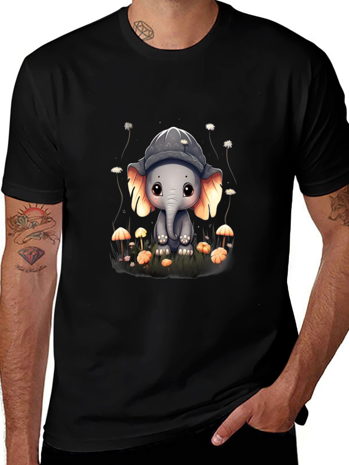 Elephant & Mushroom Graphic Tee