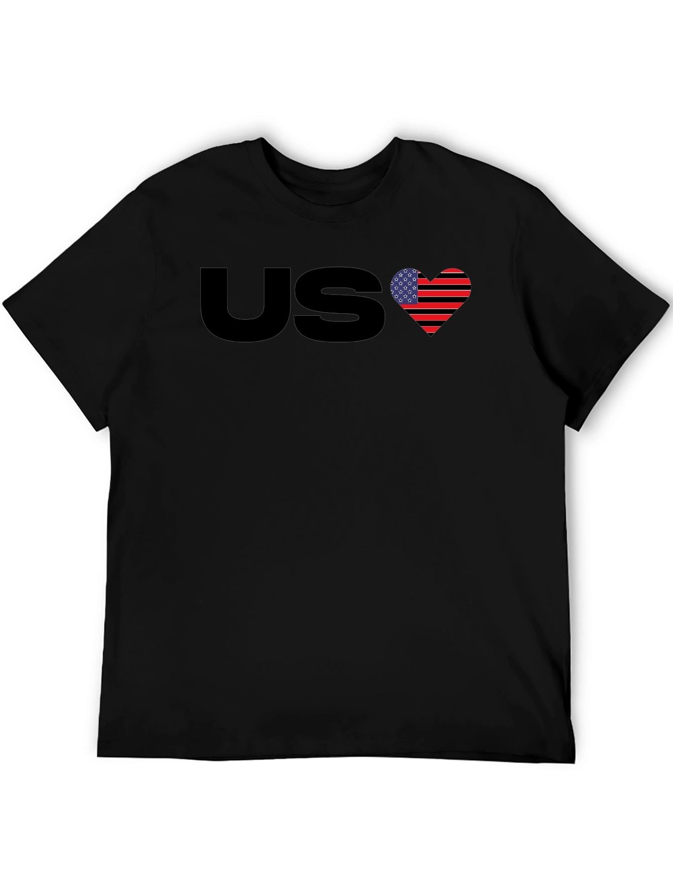 US Flag Heart Graphic T-Shirt