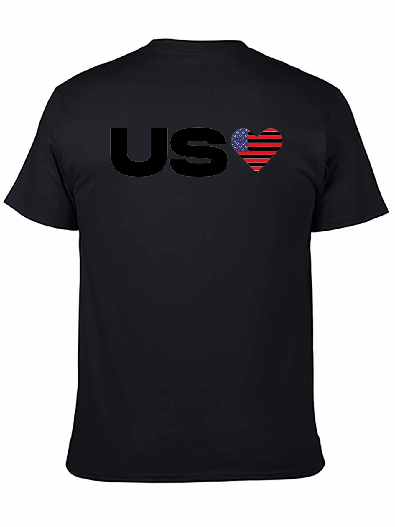 US Flag Heart Graphic T-Shirt