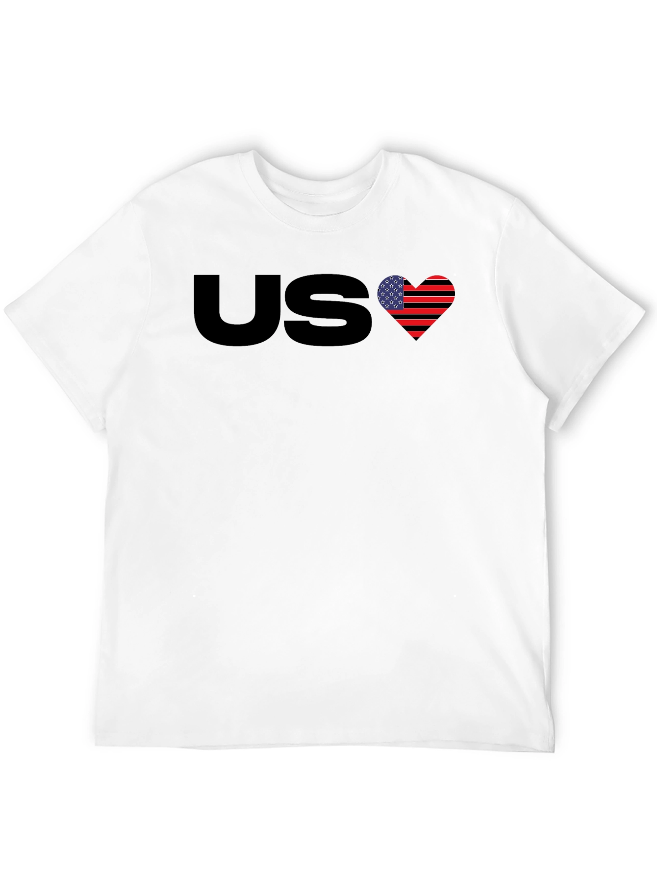 US Flag Heart Graphic T-Shirt