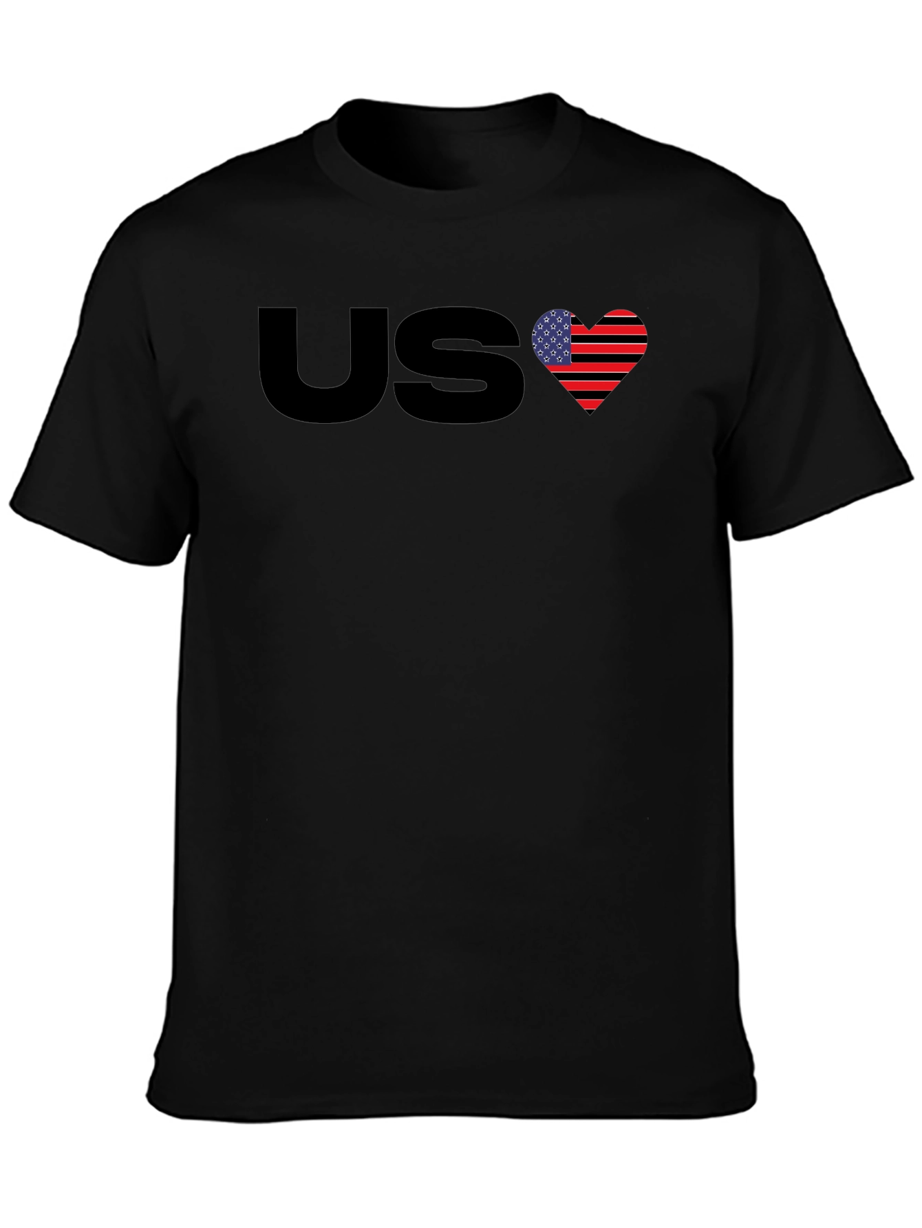 US Flag Heart Graphic T-Shirt