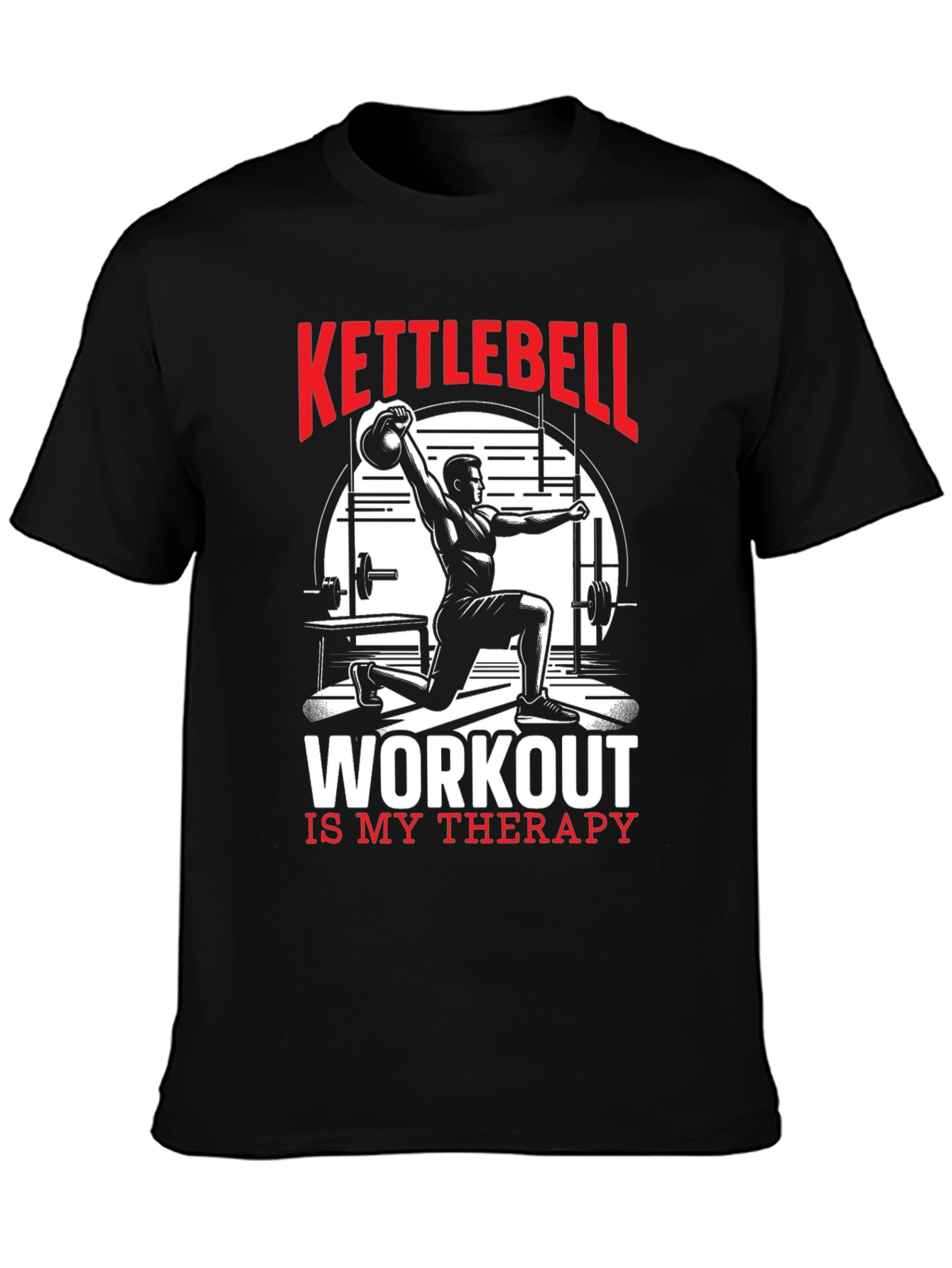 Kettlebell Workout Graphic Tee - Fitness Therapy Shirt