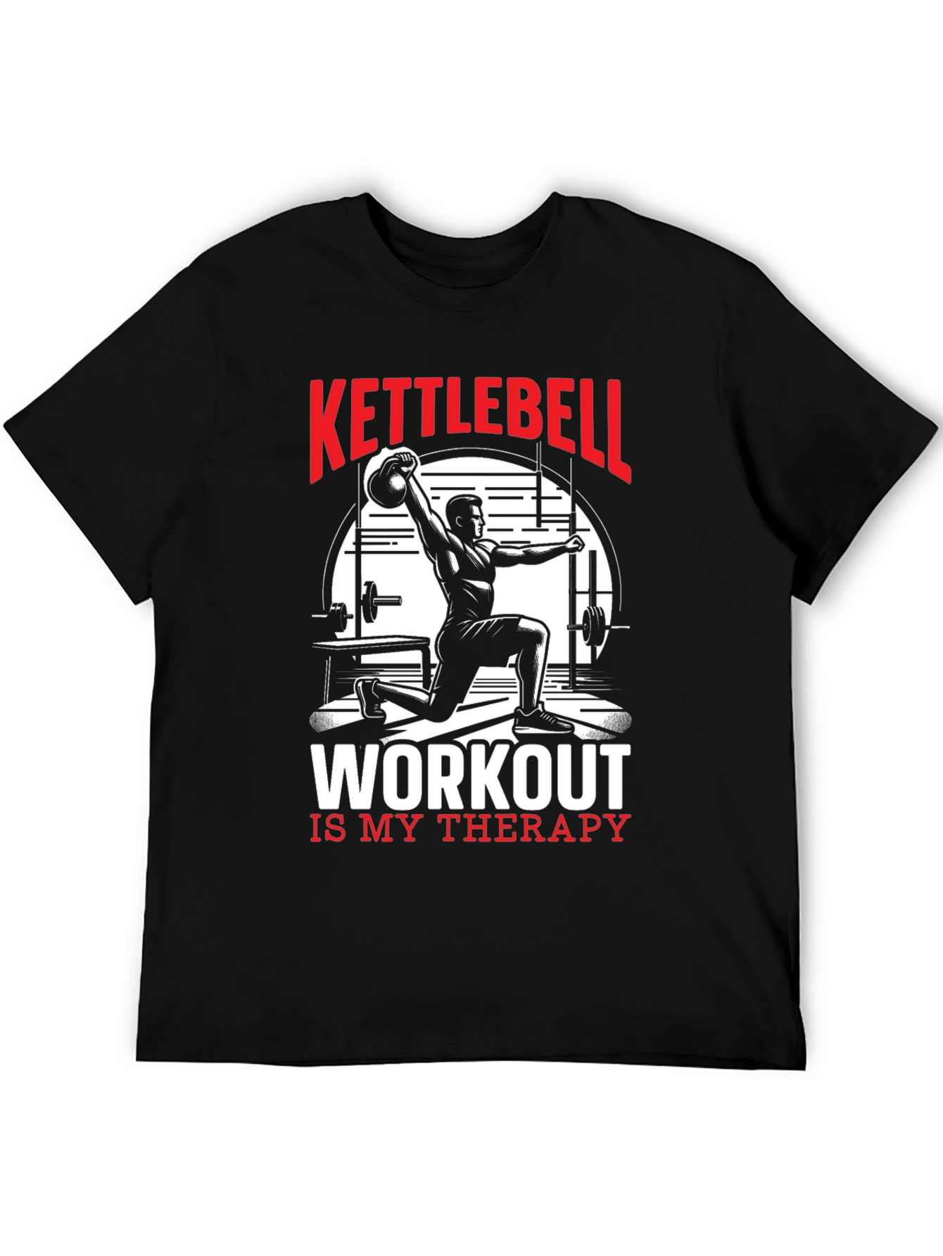 Kettlebell Workout Graphic Tee - Fitness Therapy Shirt