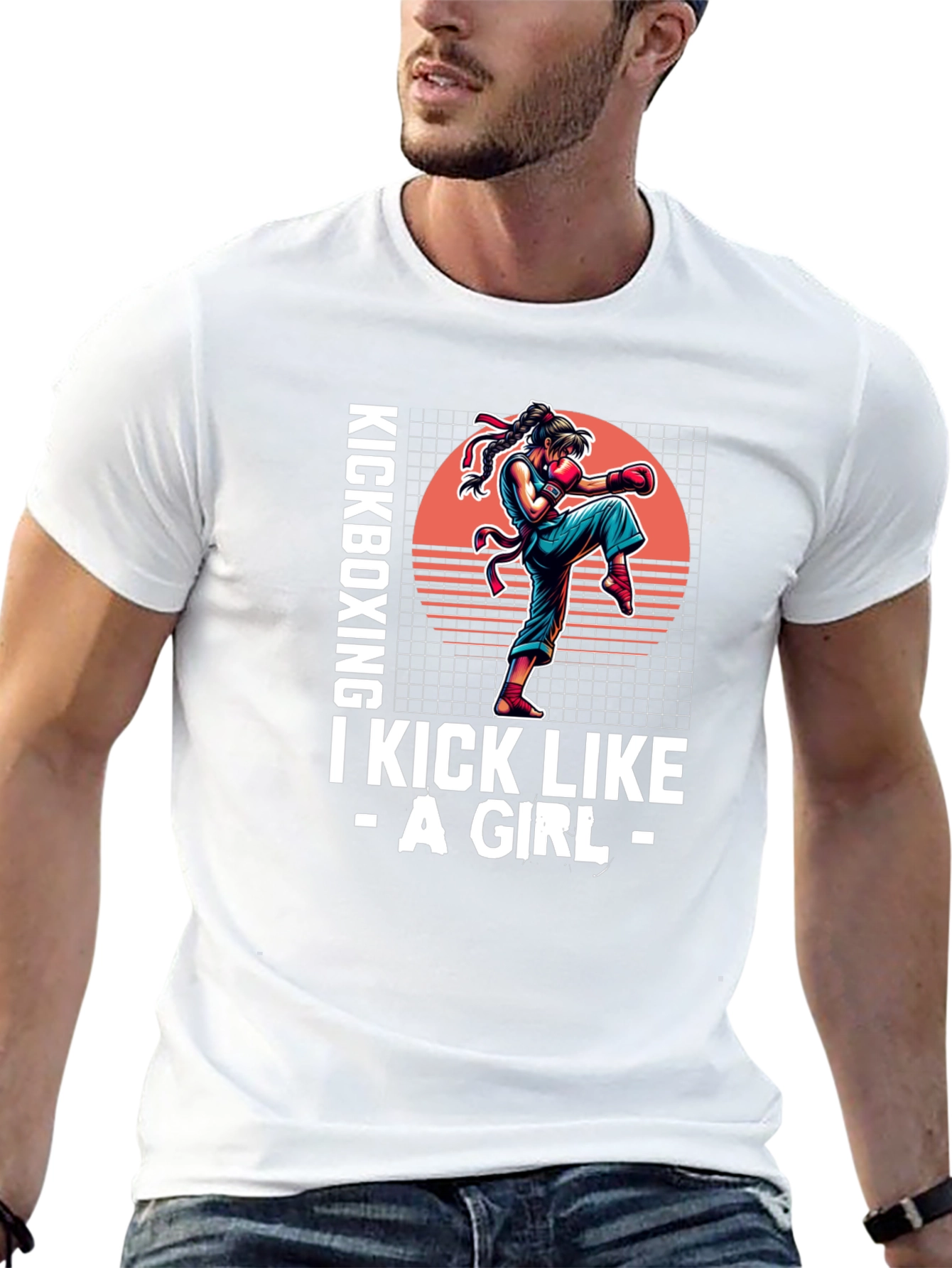 Kickboxing Girl Graphic T-Shirt - Martial Arts Apparel
