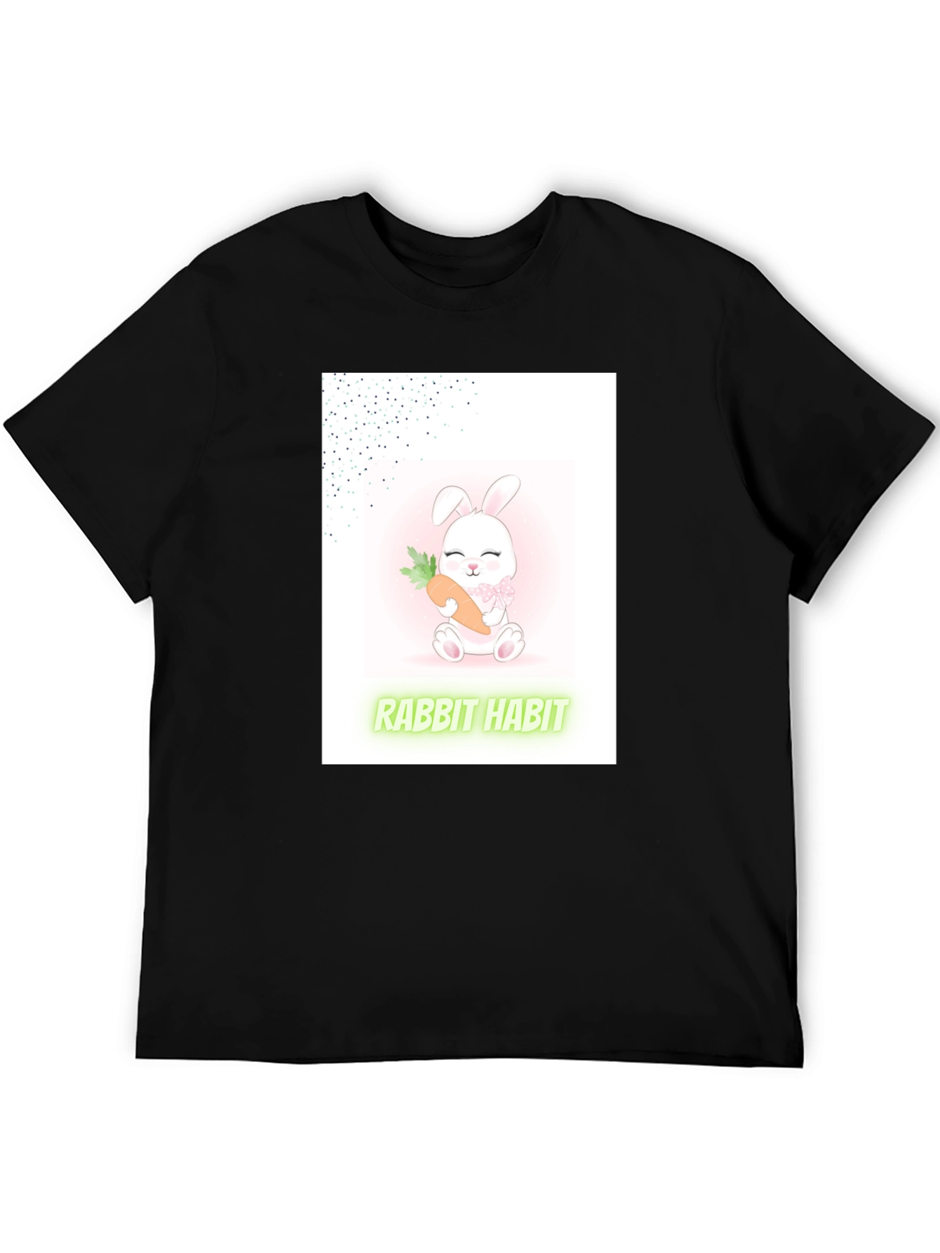 Cute Rabbit Habit Graphic Tee - Trendy Unisex T-Shirt
