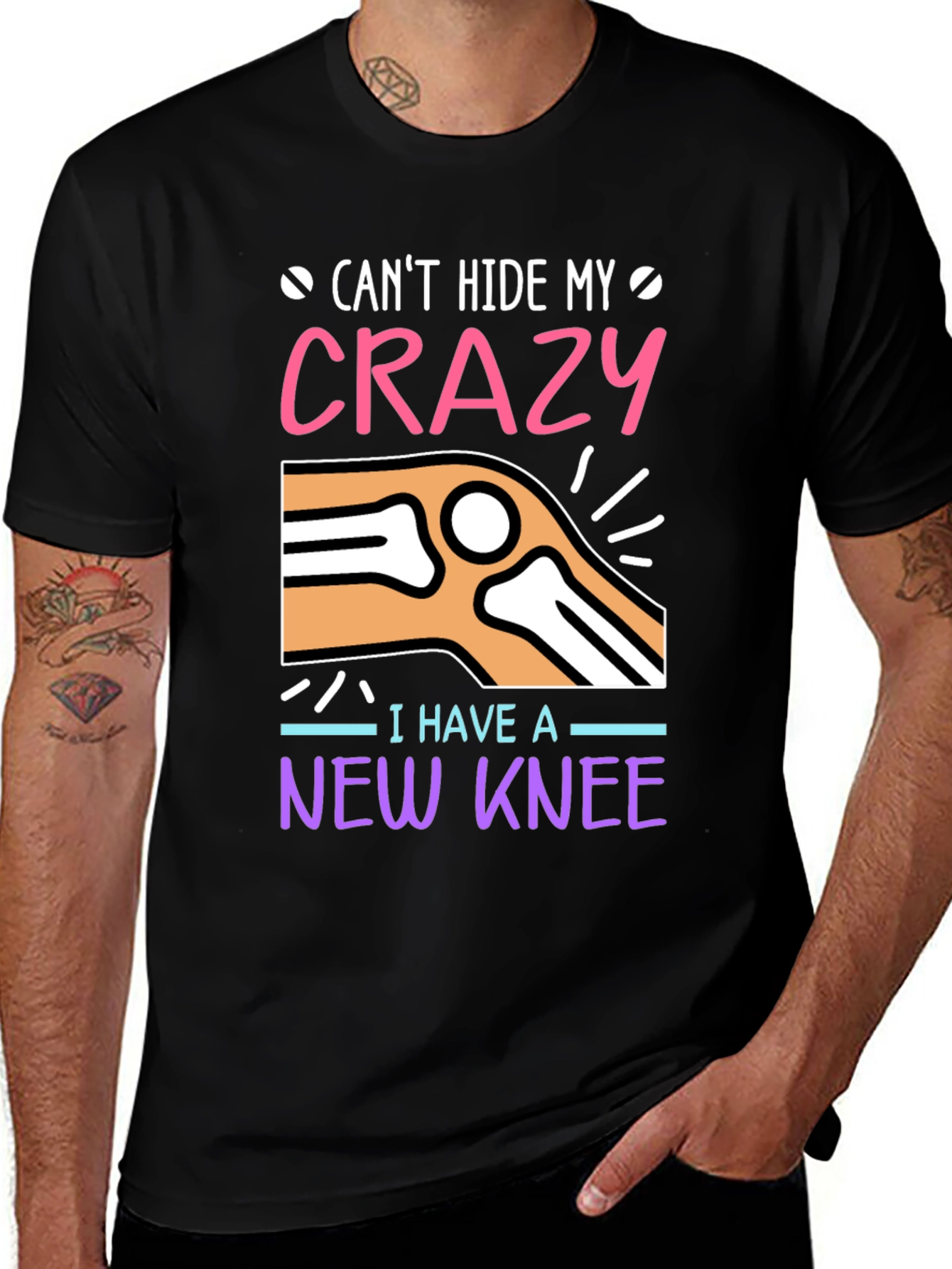 Crazy New Knee T-Shirt - Funny Recovery Tee