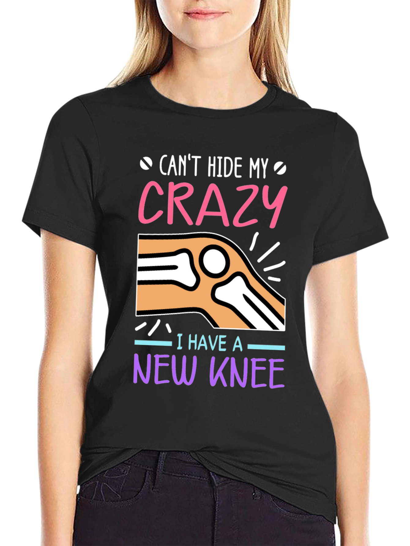 Crazy New Knee T-Shirt - Funny Recovery Tee