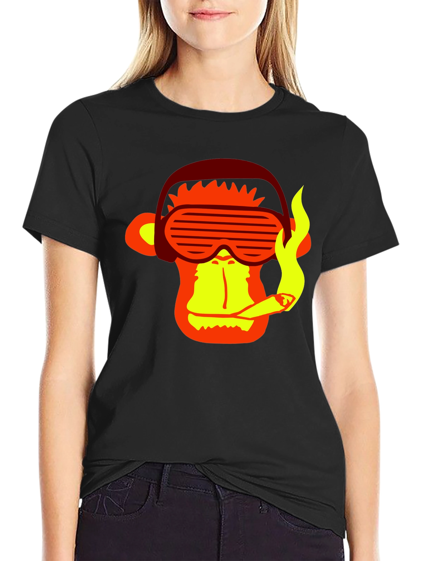Cool Monkey Graphic Tee - Stylish Black T-Shirt