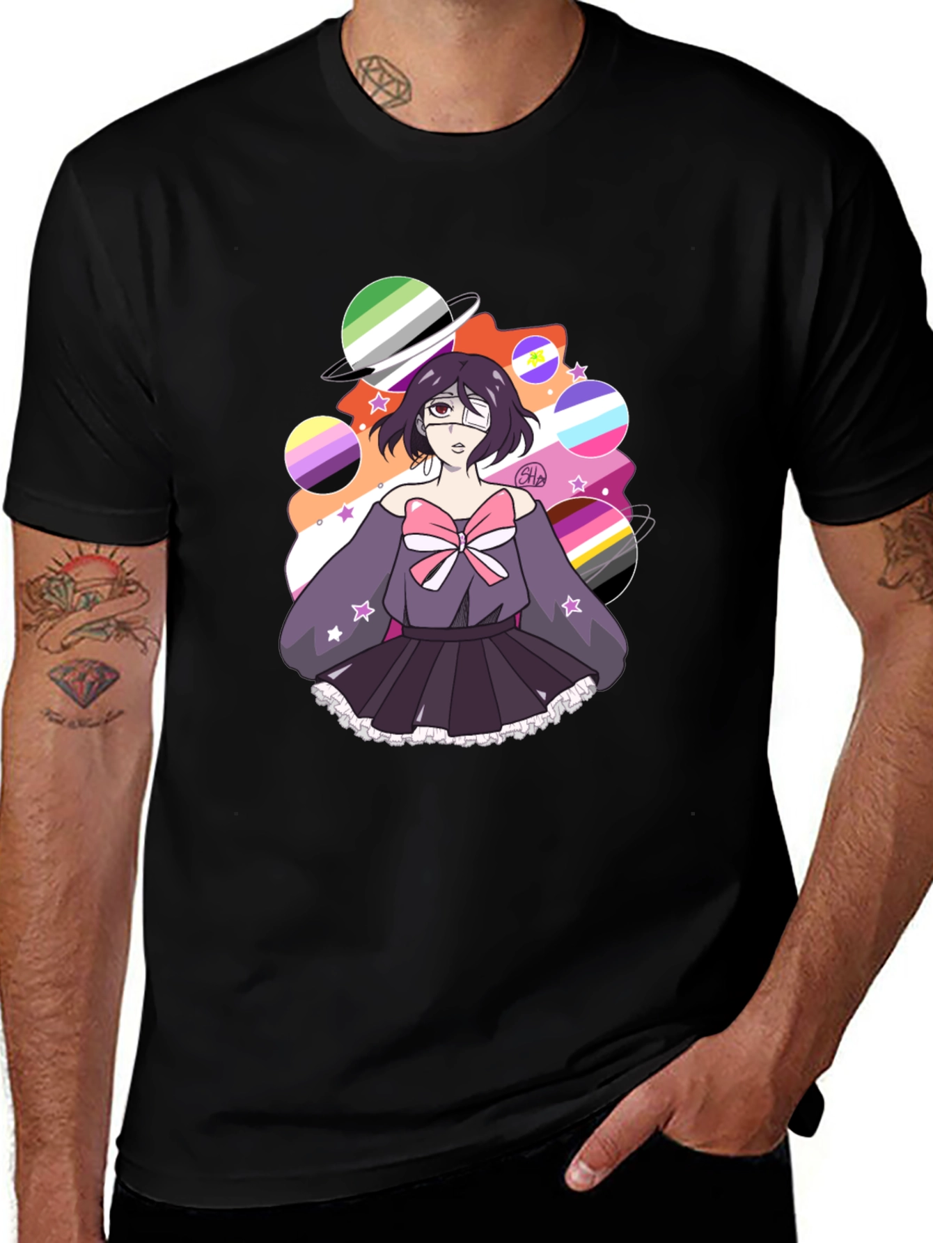 LGBTQ+ Pride Anime Graphic T-Shirt