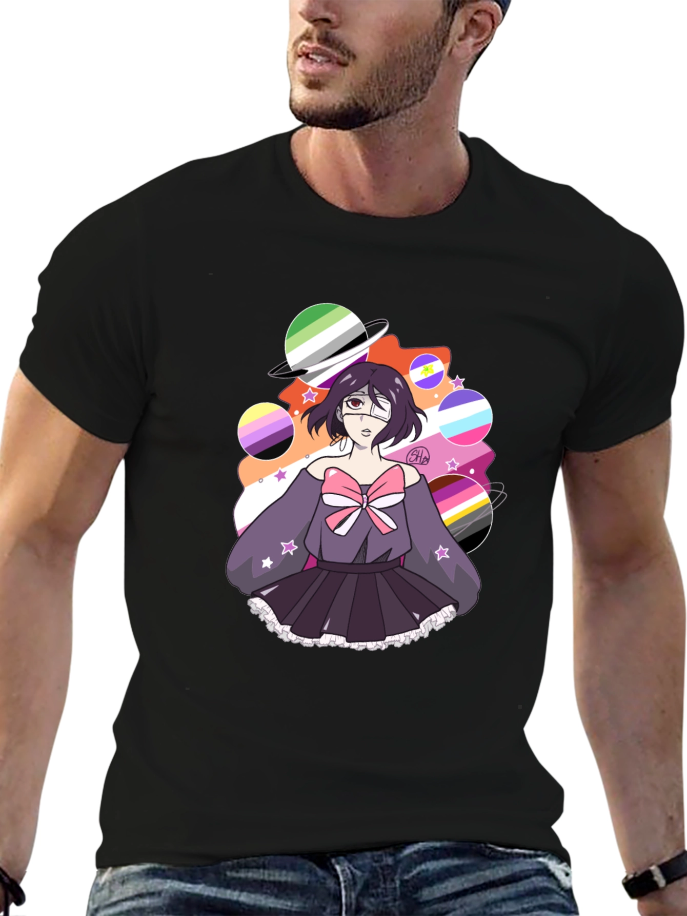 LGBTQ+ Pride Anime Graphic T-Shirt