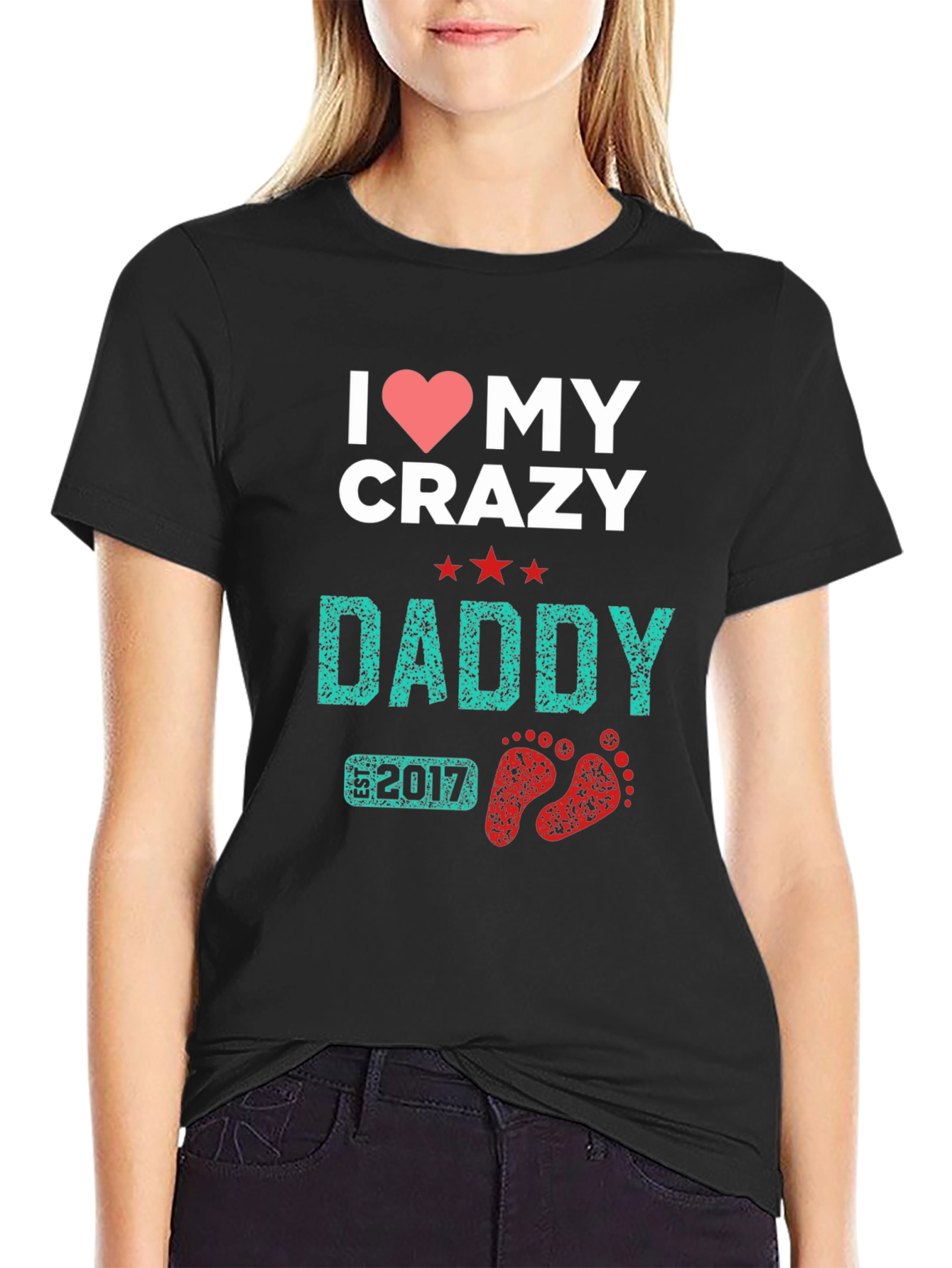 I Heart My Crazy Daddy 2017 Black T-Shirt