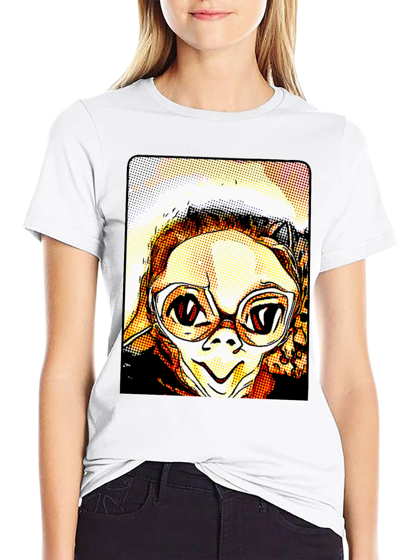 Pop Art E.T. Graphic Black T-Shirt