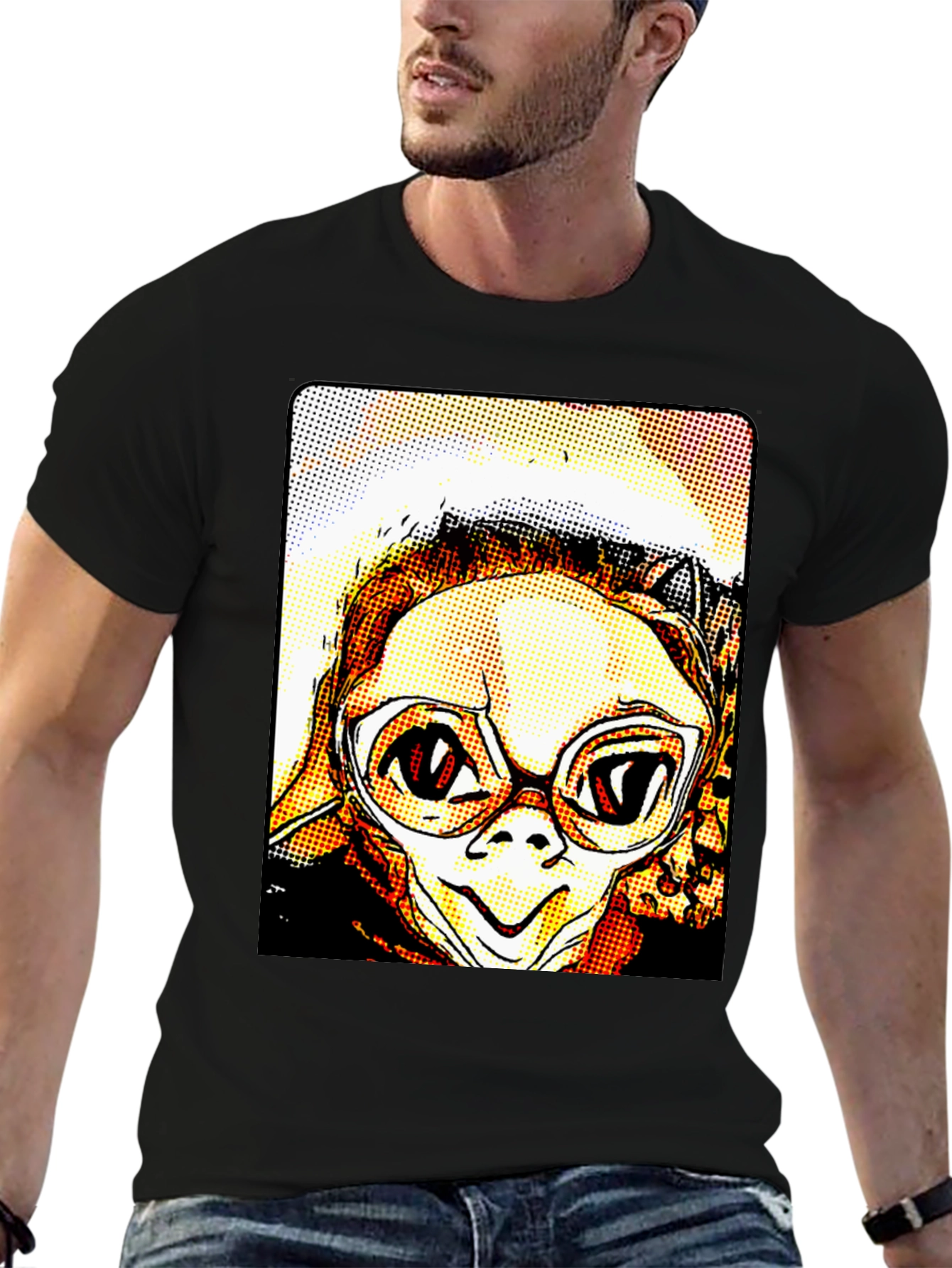 Pop Art E.T. Graphic Black T-Shirt