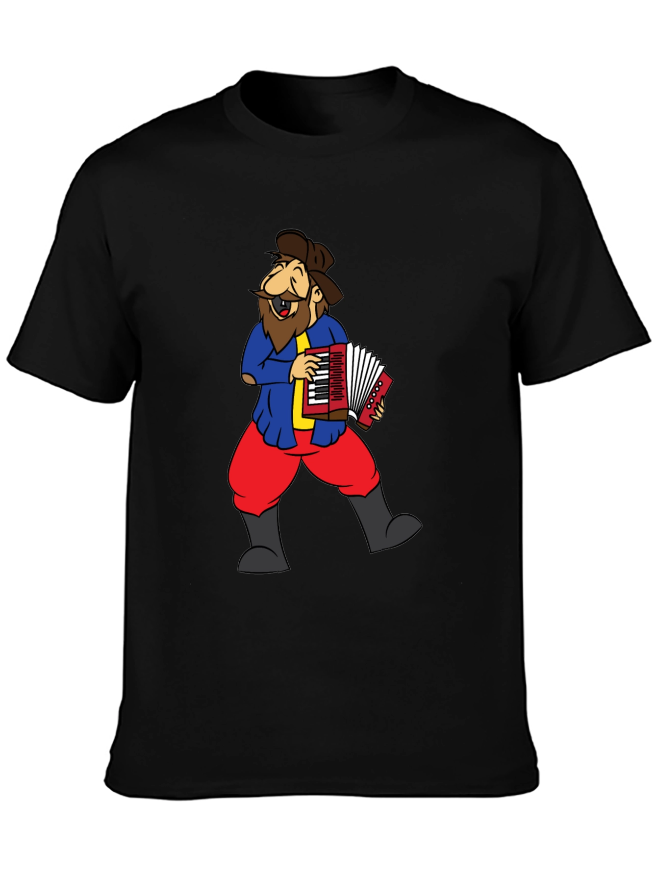 Accordion Player Graphic Tee - Black
