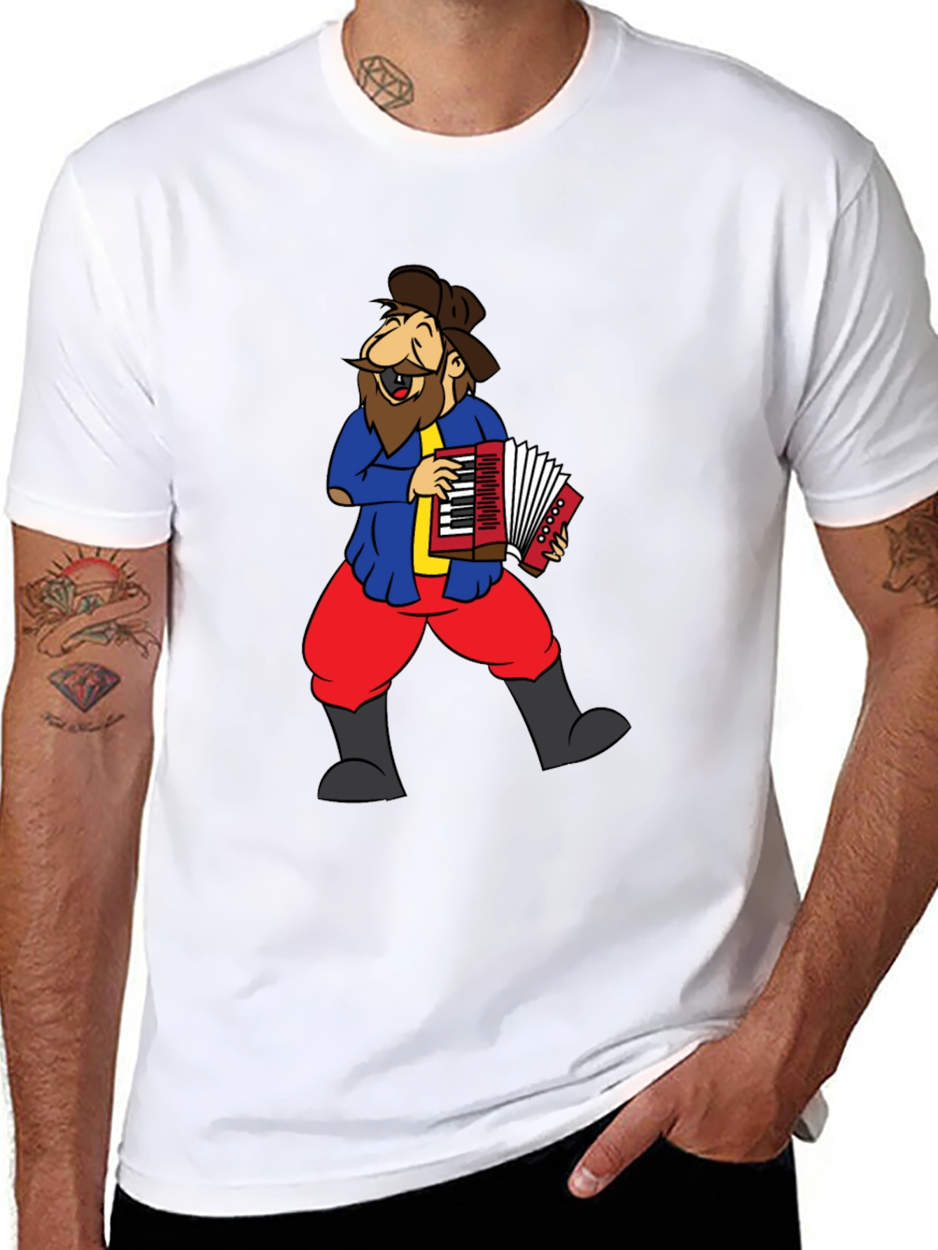 Accordion Player Graphic Tee - Black
