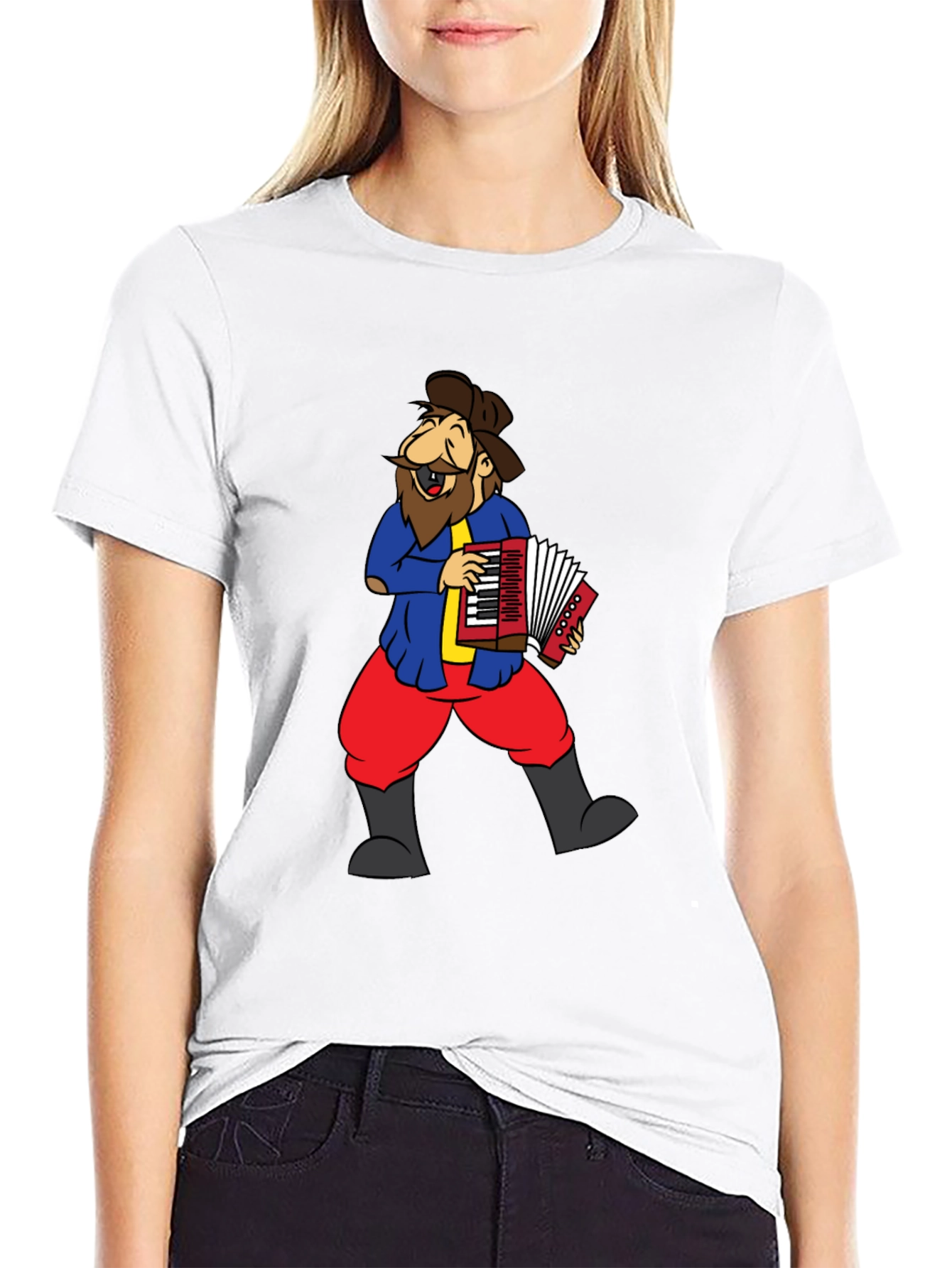Accordion Player Graphic Tee - Black