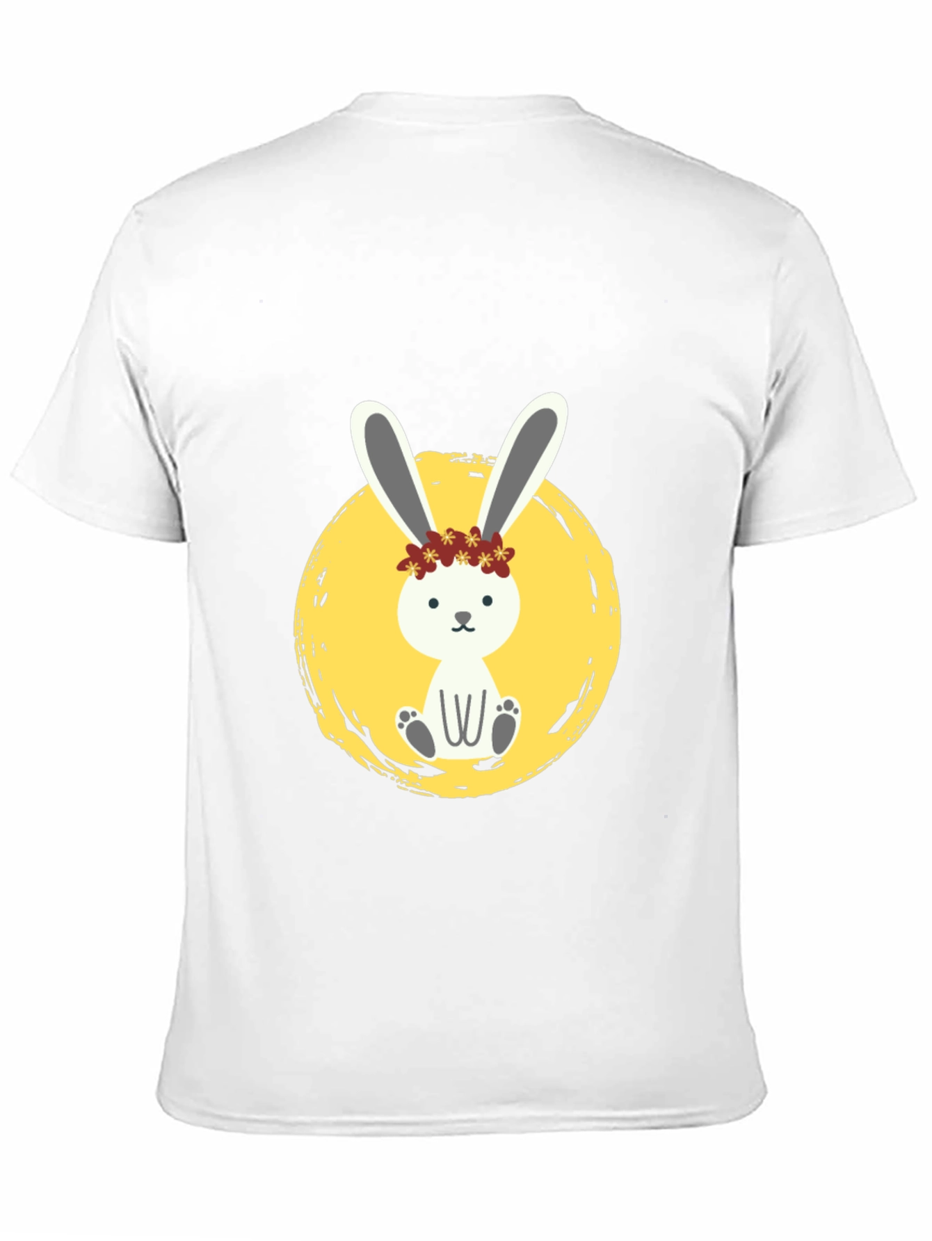 Cute Bunny Graphic Tee - Black Cotton Shirt