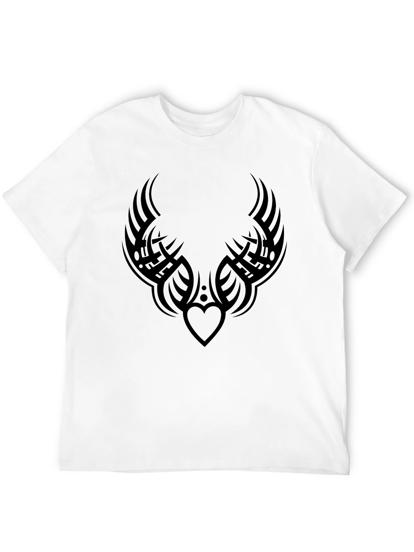 Tribal Heart Tattoo Graphic Black T-Shirt