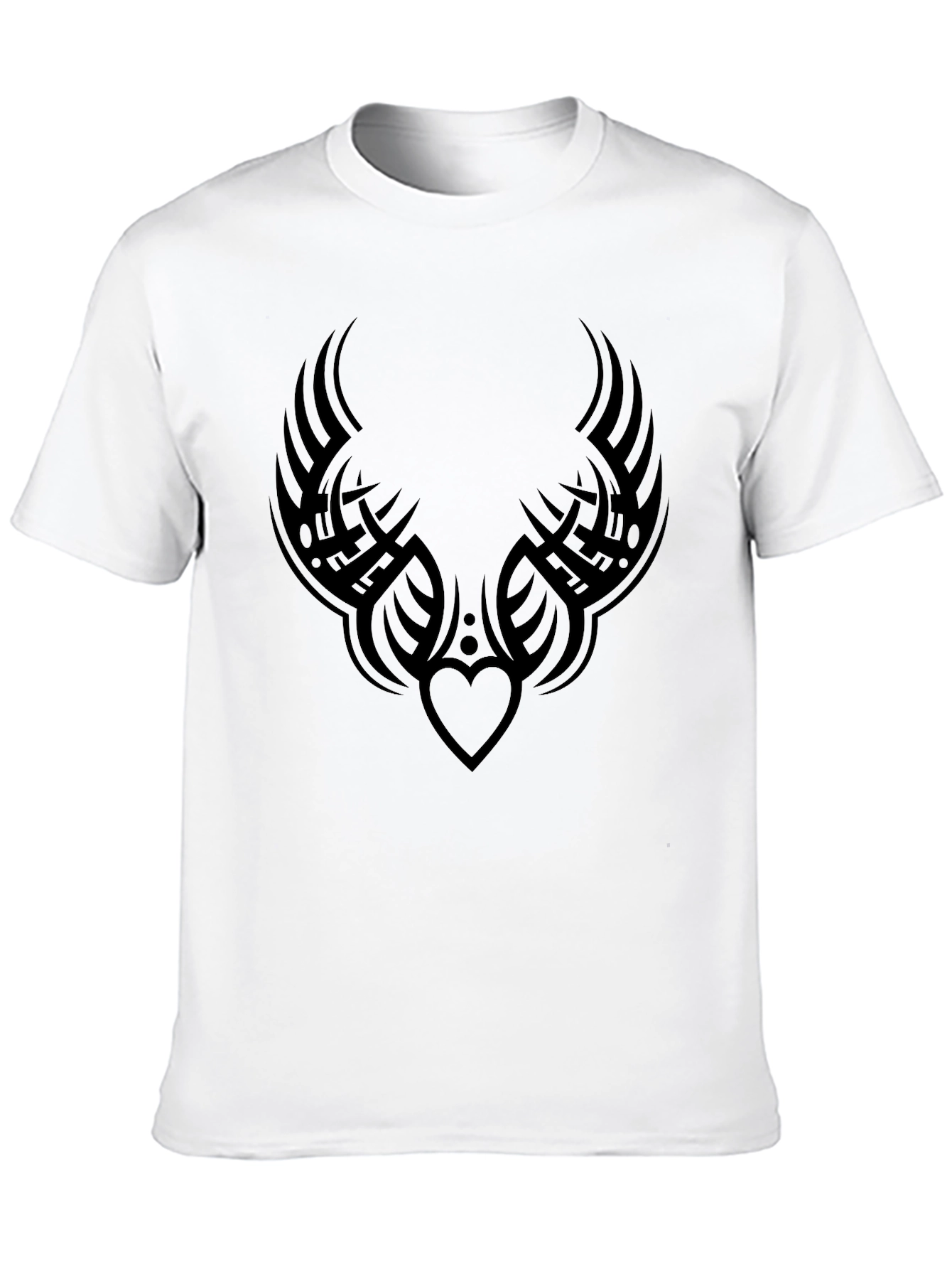 Tribal Heart Tattoo Graphic Black T-Shirt